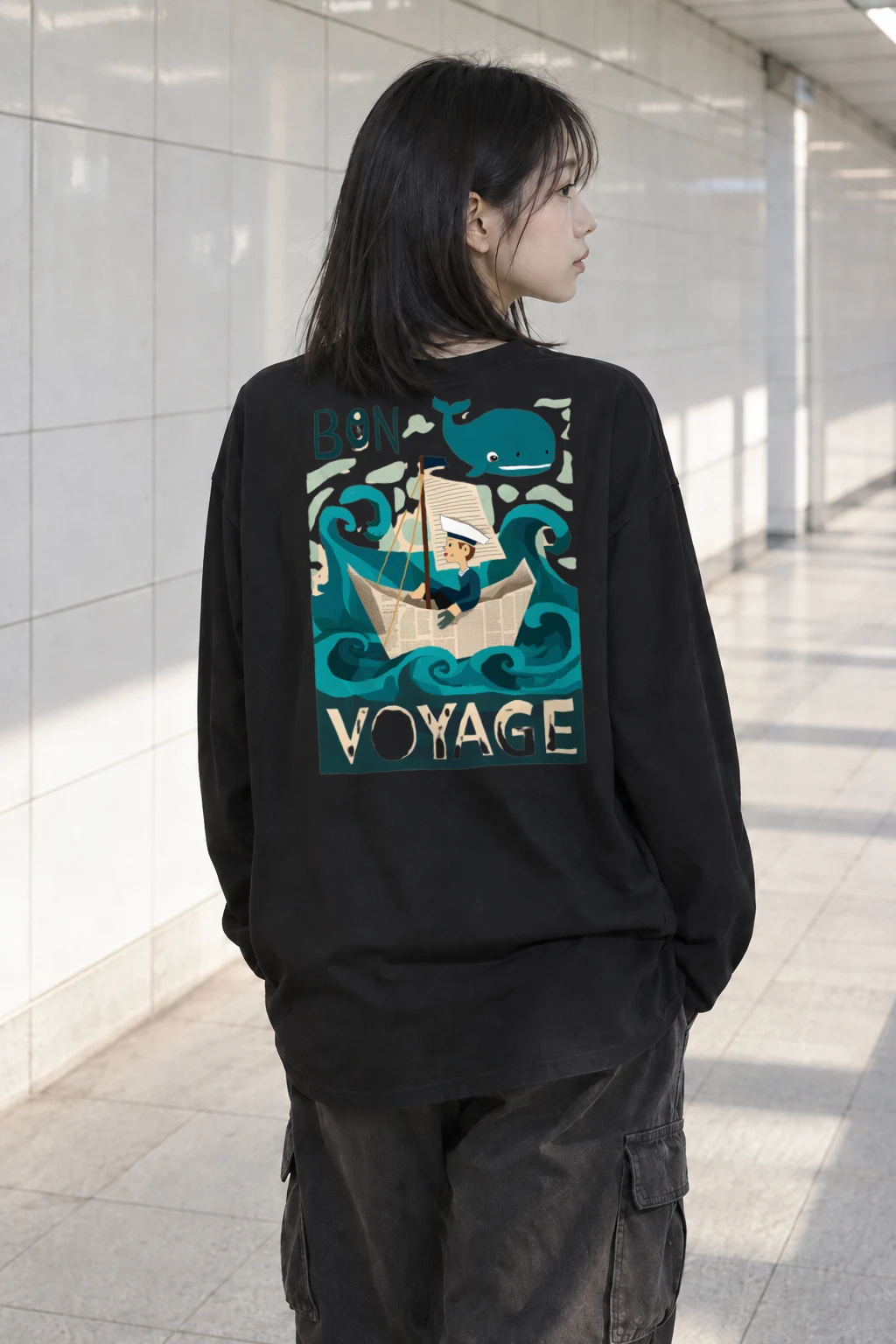"Bon Voyage Sailor" Unisex Longsleeve T-shirt | Gildan 2400