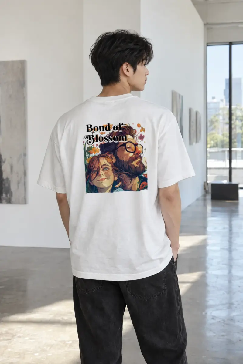 “Bond of Blossom” Heavyweight Unisex Crewneck T-shirt | Gildan 5000