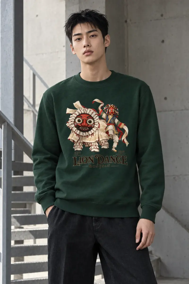 "Bongsan Lion Dance" Heavy Blend Unisex Crewneck Sweatshirt