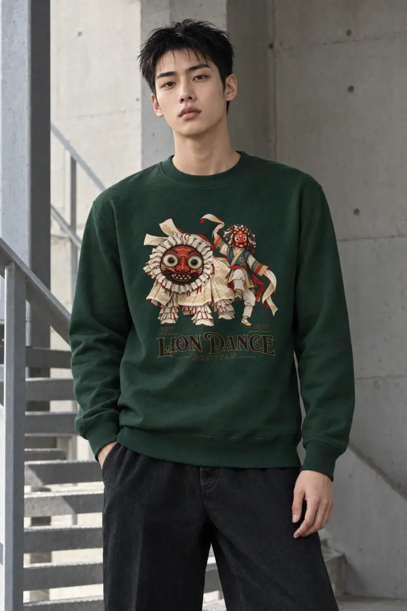 "Bongsan Lion Dance" Heavy Blend Unisex Crewneck Sweatshirt