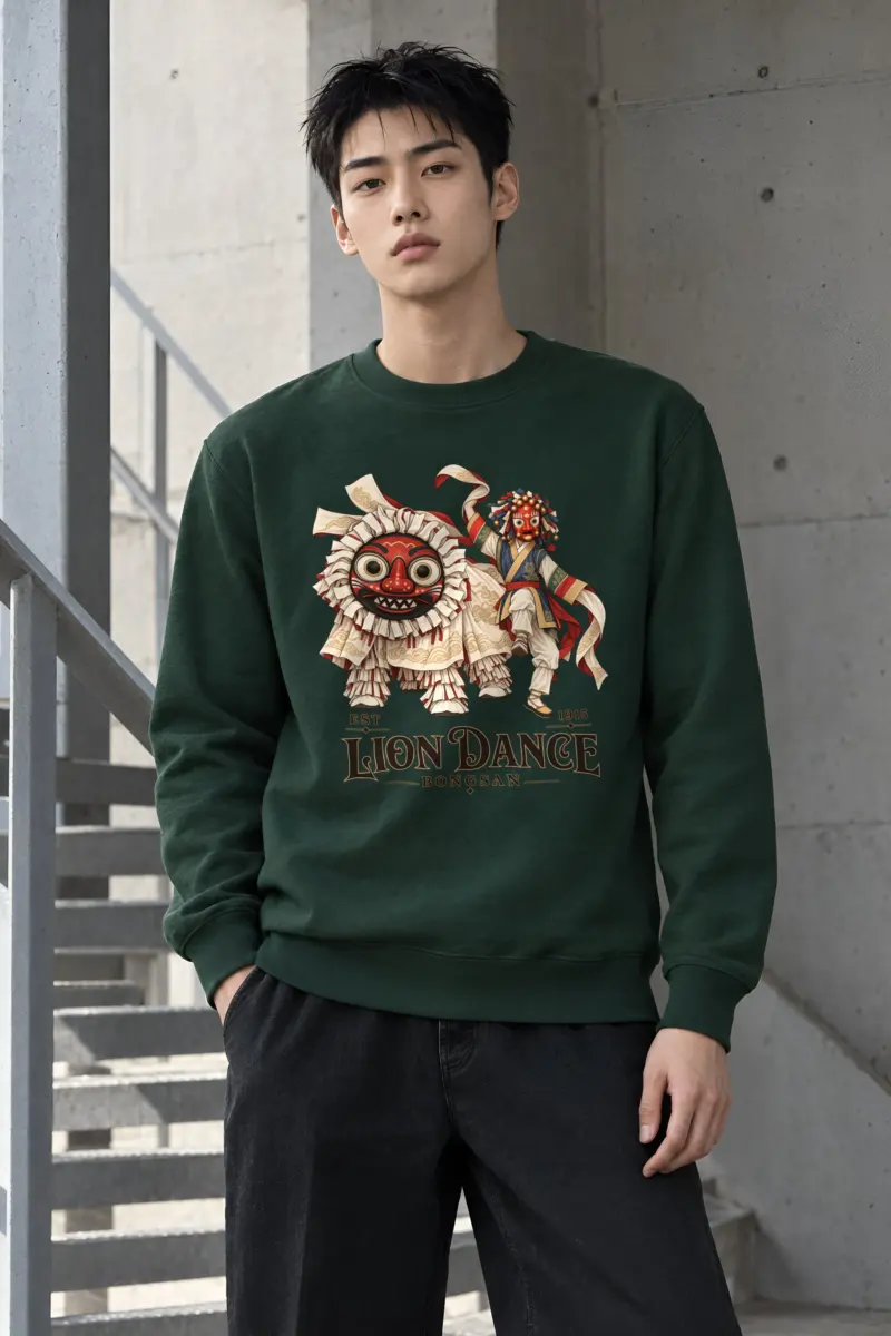 "Bongsan Lion Dance" Heavy Blend Unisex Crewneck Sweatshirt