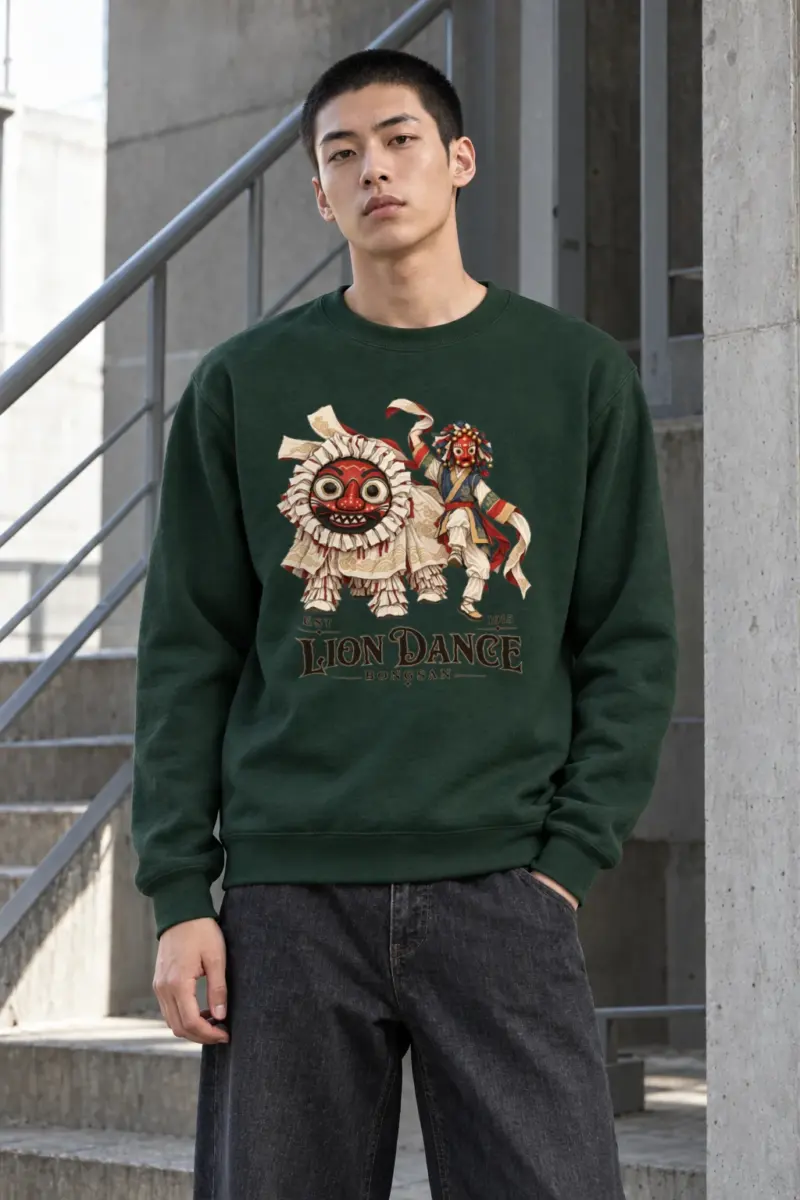 "Bongsan Lion Dance" Heavy Blend Unisex Crewneck Sweatshirt | Gildan 18000