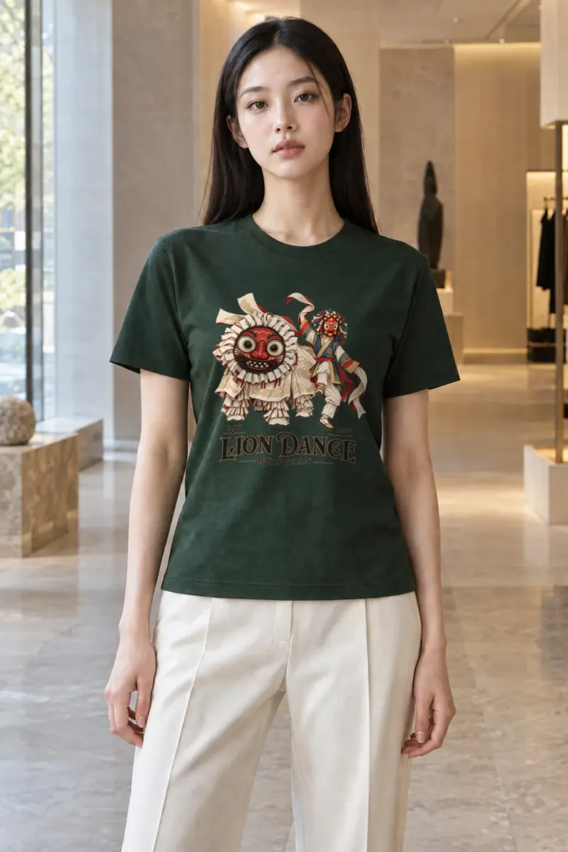 "Bongsan Lion Dance" Heavyweight Unisex Crewneck T-shirt | Gildan 5000