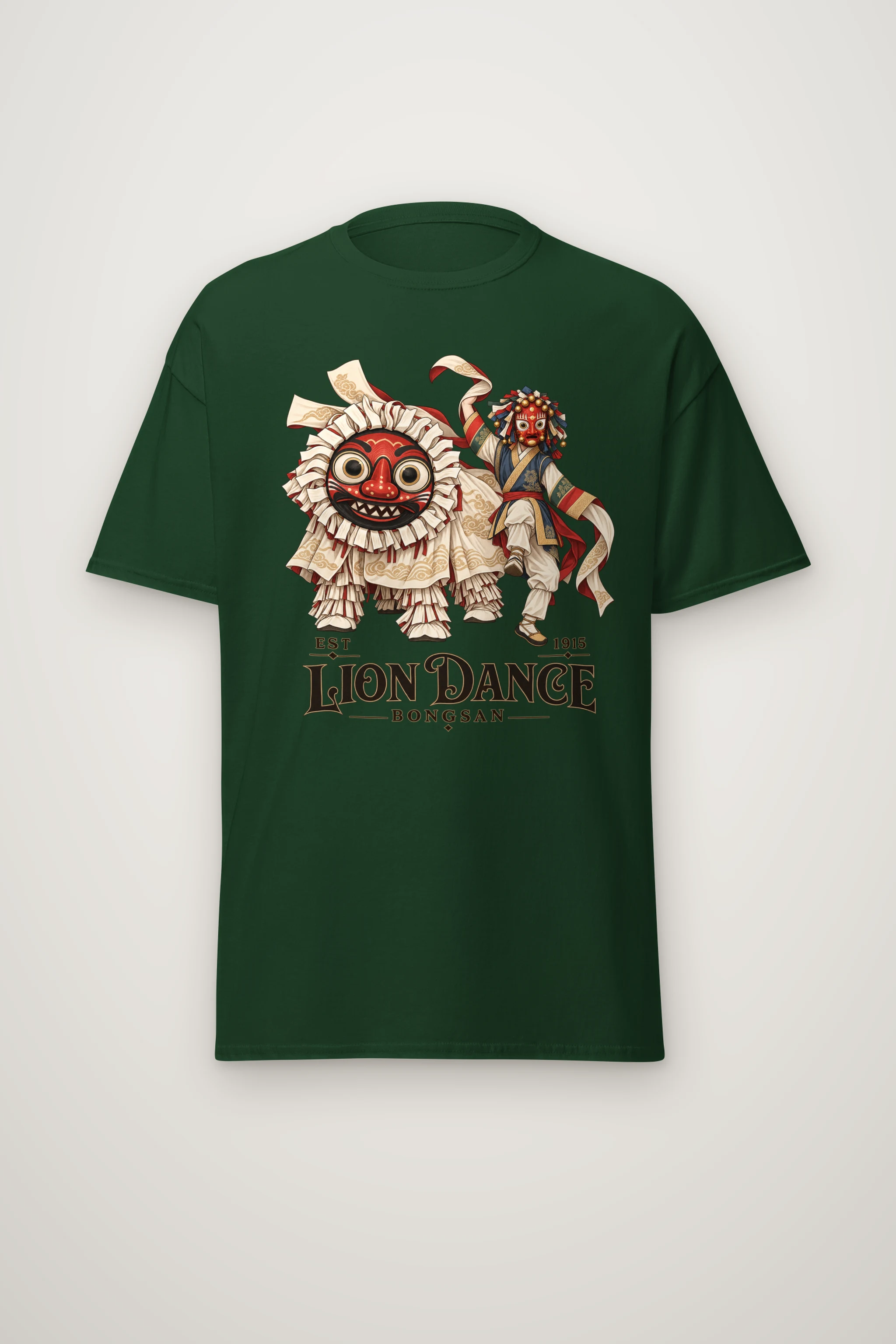 "Bongsan Lion Dance" Heavyweight Unisex Crewneck T-shirt