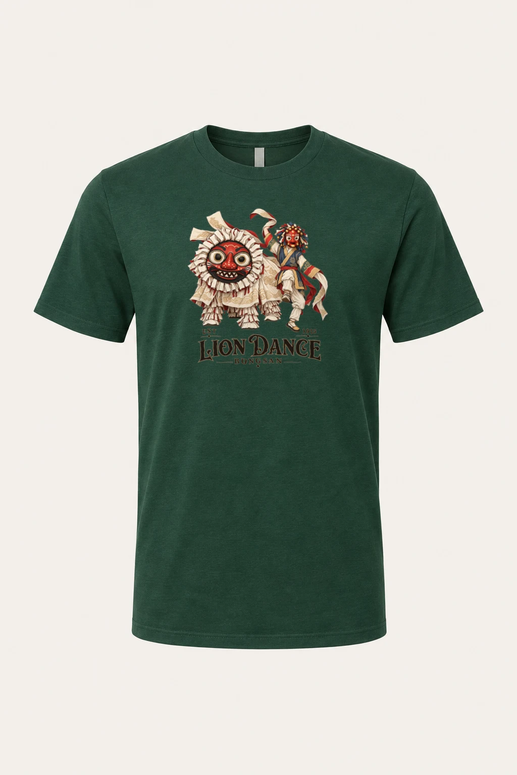 "Bongsan Lion Dance" Heavyweight Unisex Crewneck T-shirt | Gildan 5000