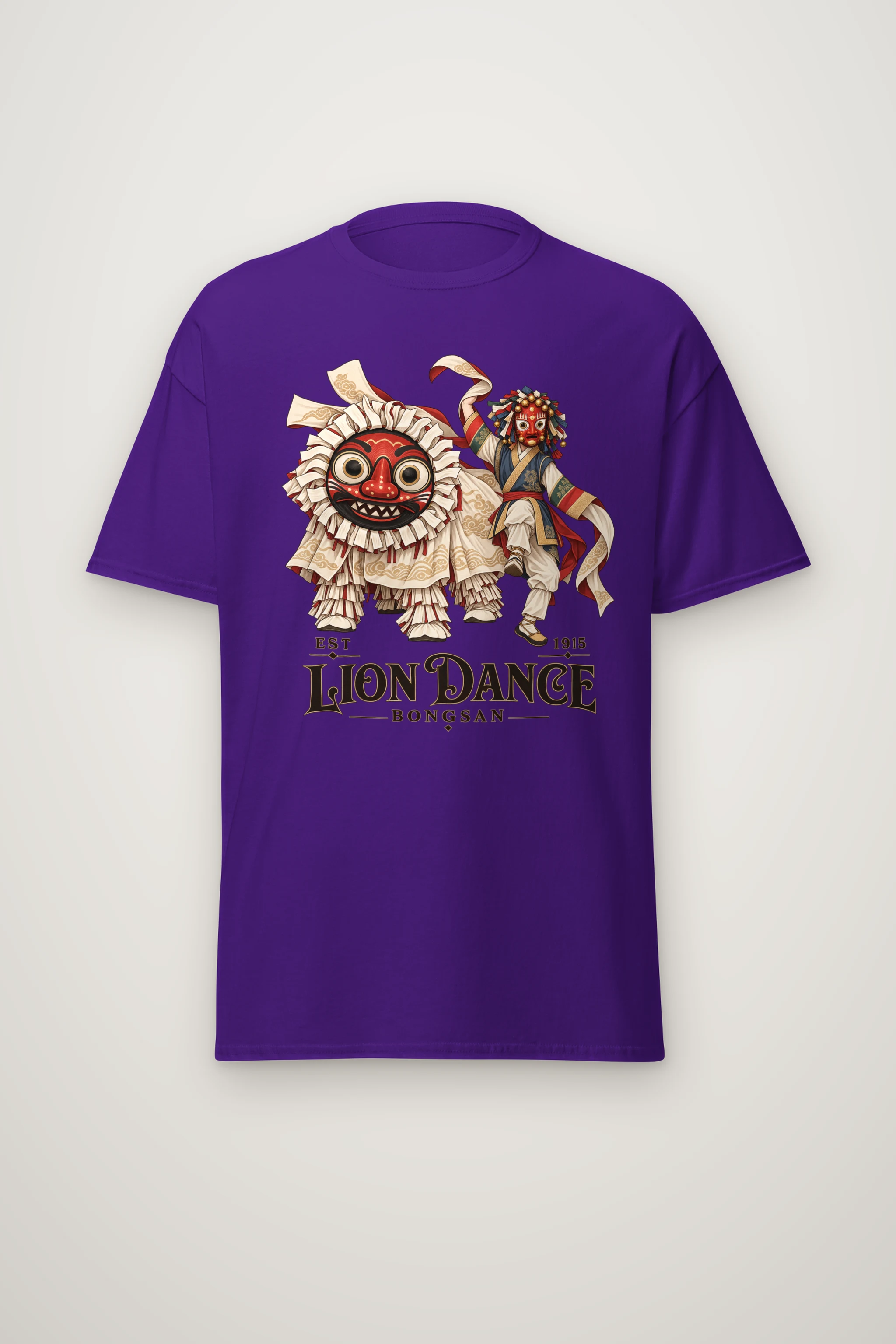 "Bongsan Lion Dance" Heavyweight Unisex Crewneck T-shirt