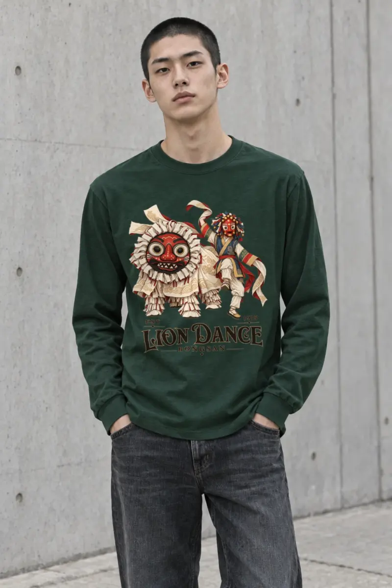 "Bongsan Lion Dance" Unisex Longsleeve T-shirt | Gildan 2400