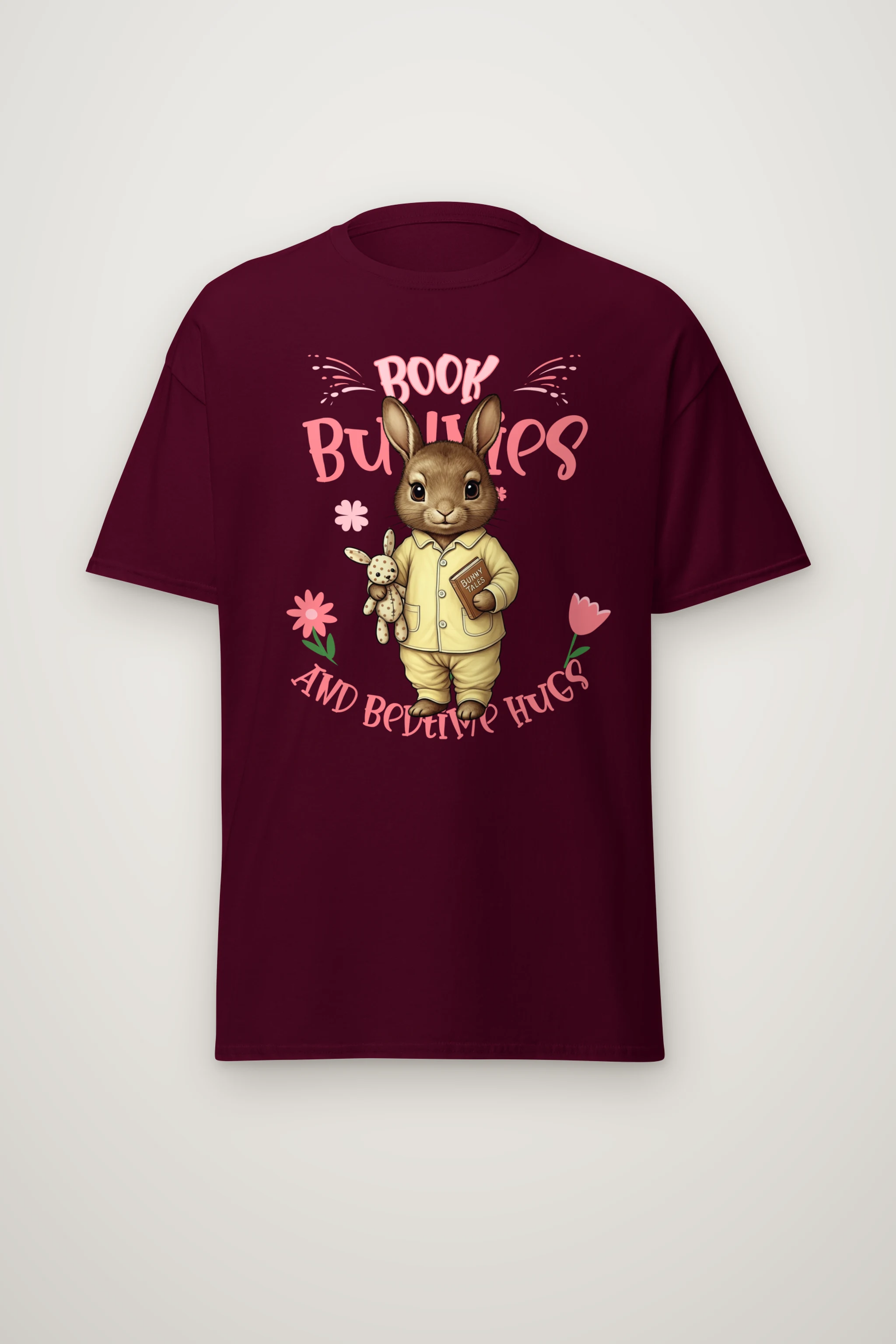 "Book Bunnies Bedtime Hugs" Heavyweight Unisex Crewneck T-shirt