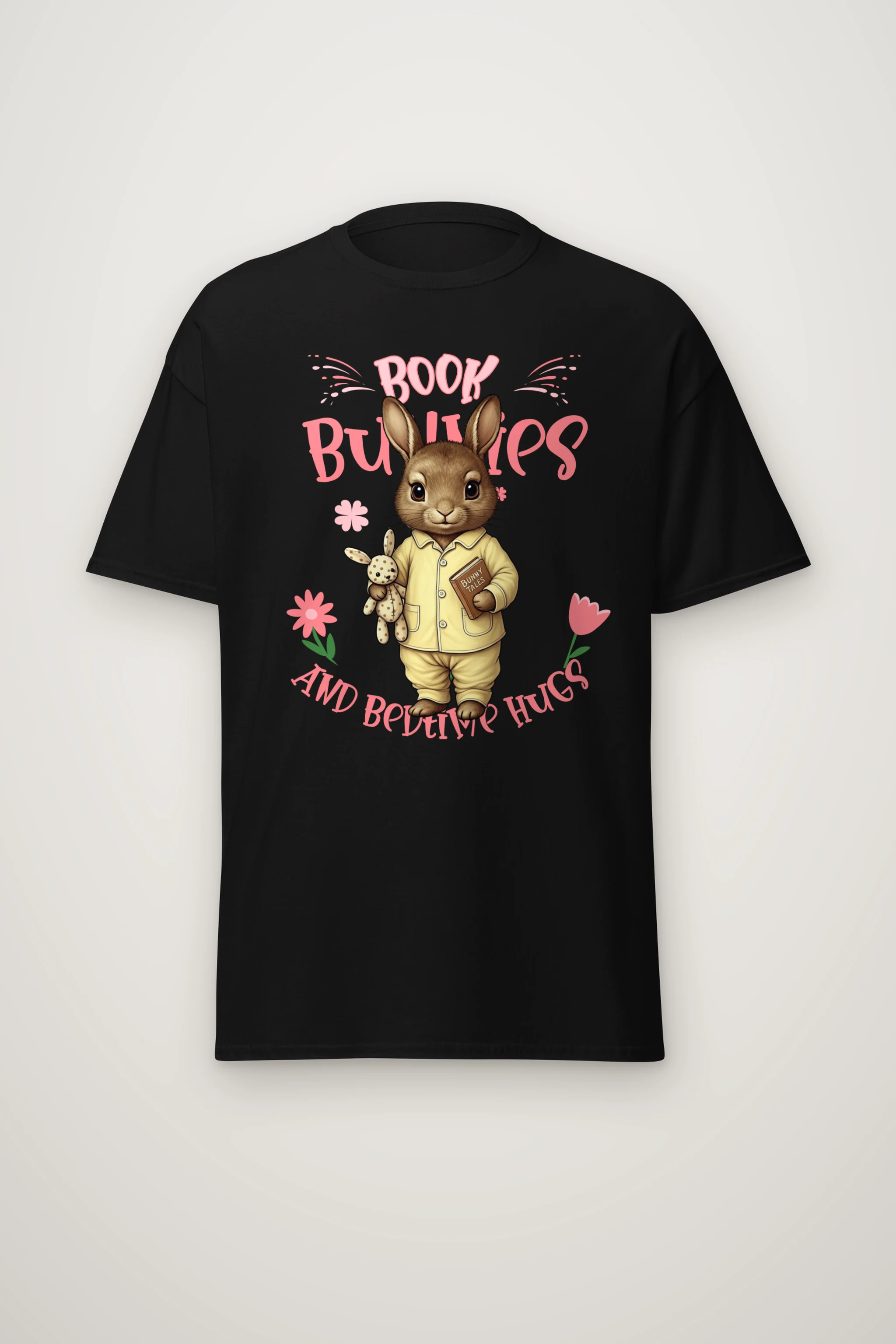 "Book Bunnies Bedtime Hugs" Heavyweight Unisex Crewneck T-shirt
