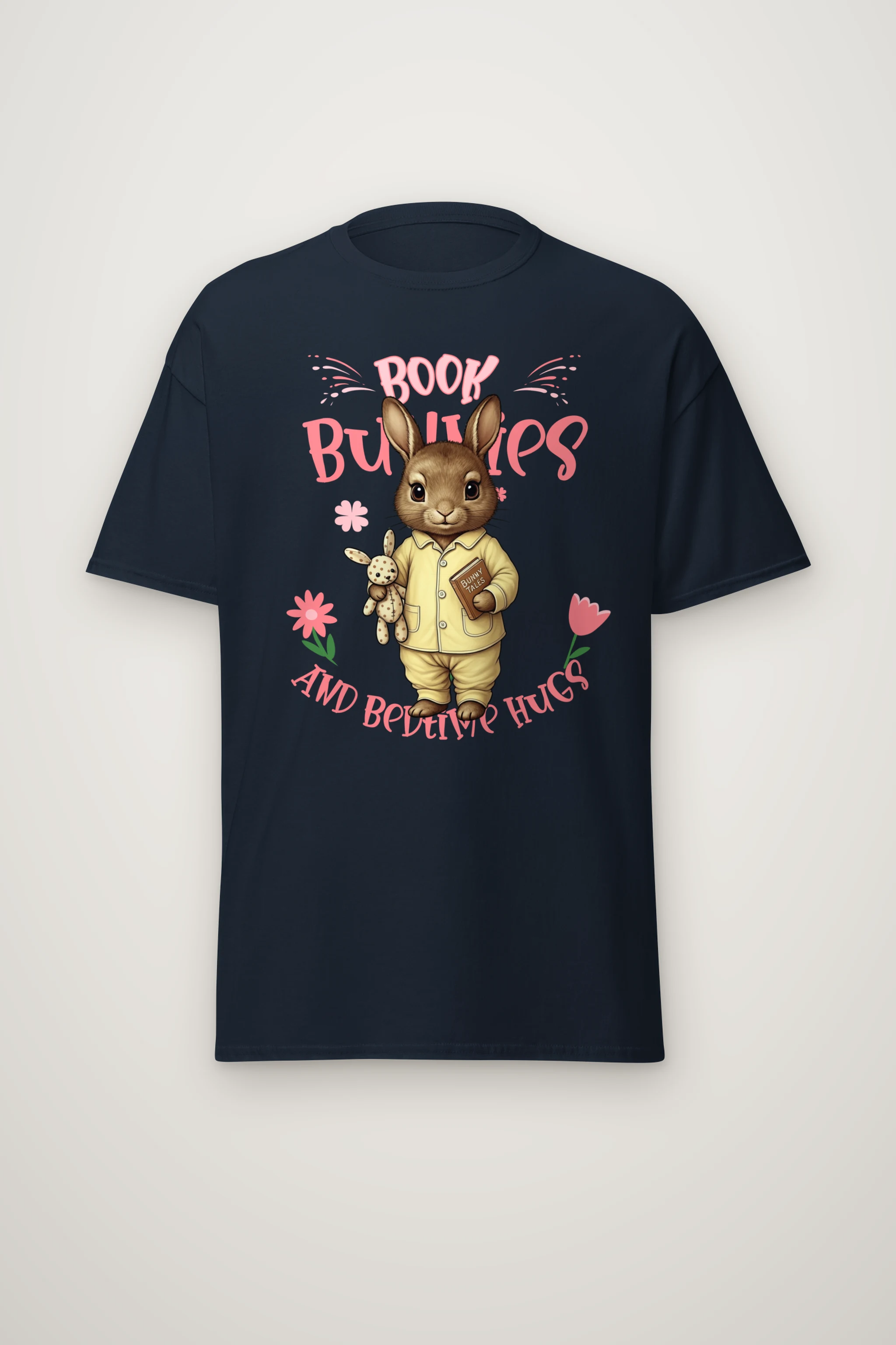 "Book Bunnies Bedtime Hugs" Heavyweight Unisex Crewneck T-shirt