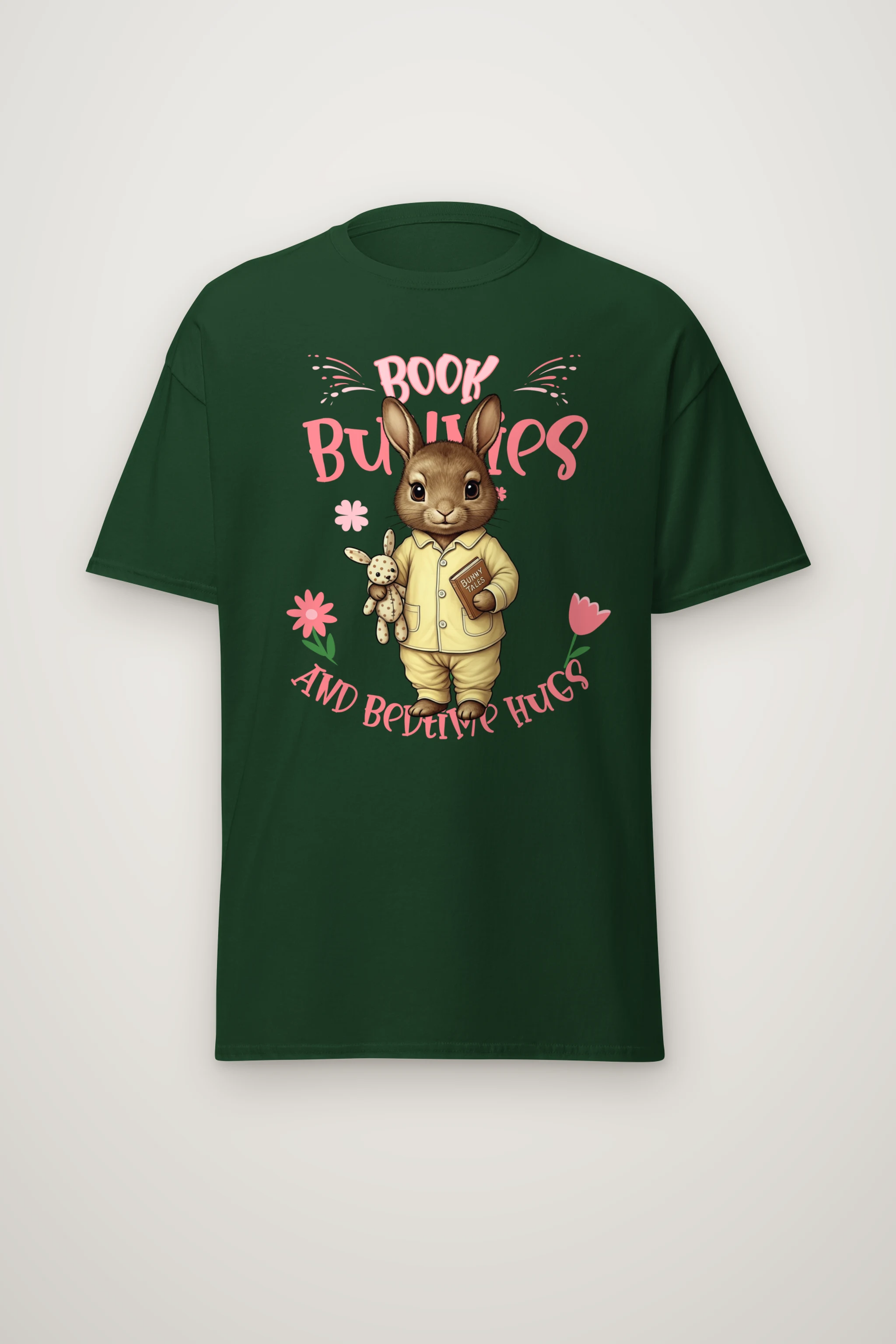 "Book Bunnies Bedtime Hugs" Heavyweight Unisex Crewneck T-shirt