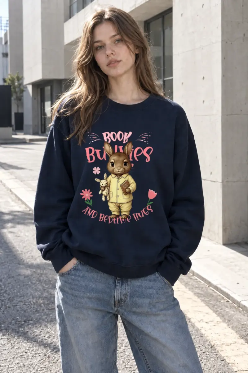 "Book Bunnies" Heavy Blend Unisex Crewneck Sweatshirt | Gildan 18000
