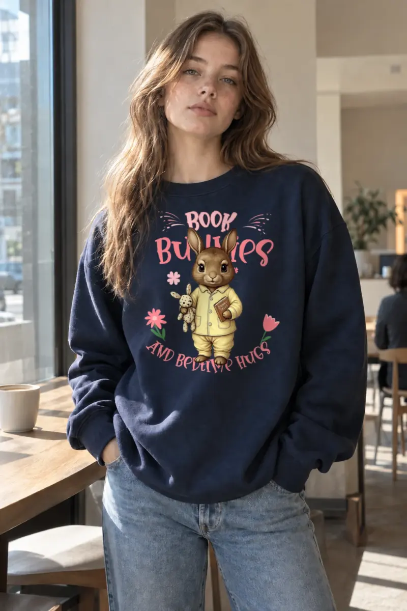 "Book Bunnies" Heavy Blend Unisex Crewneck Sweatshirt | Gildan 18000