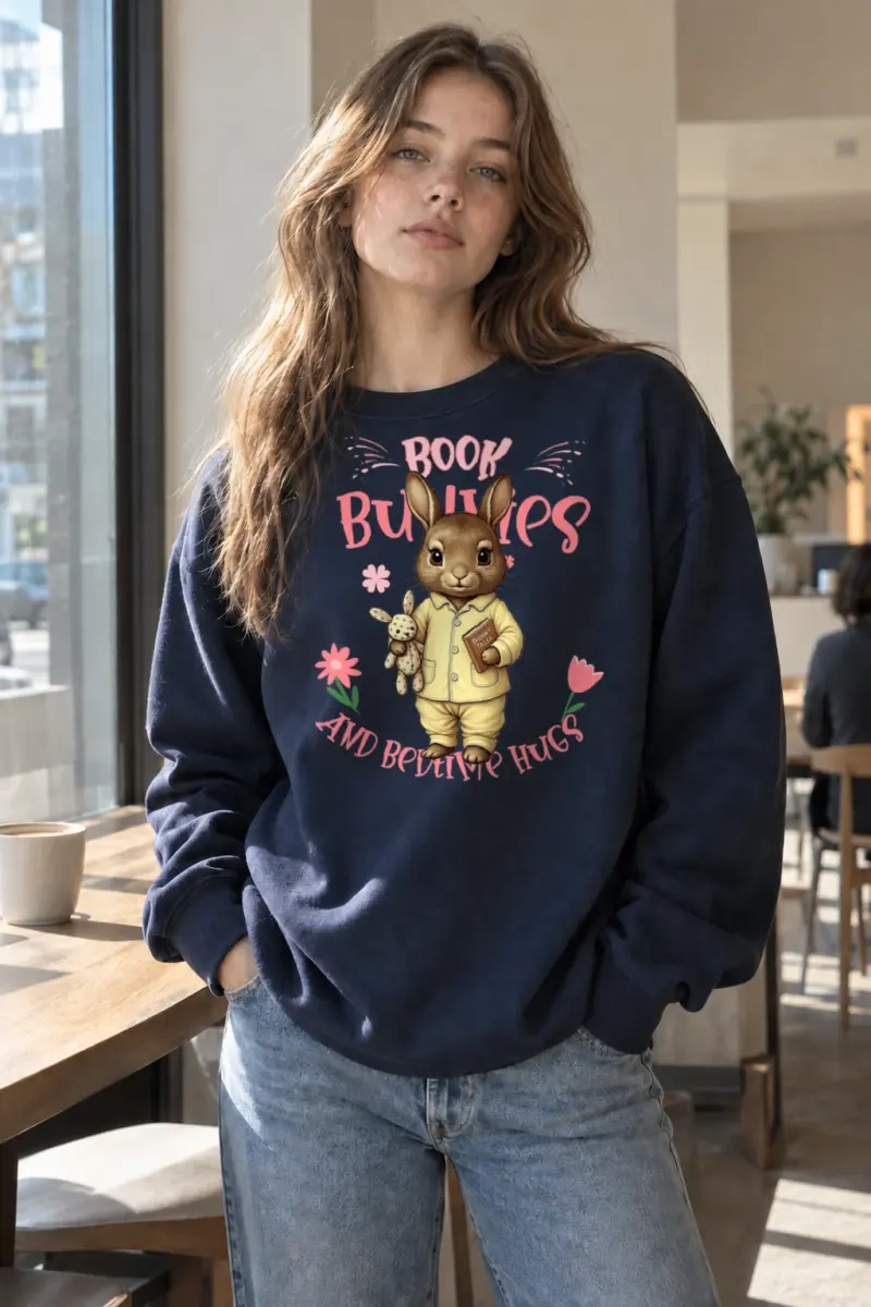 “Book Bunnies” Heavy Blend Unisex Crewneck Sweatshirt | Gildan 18000