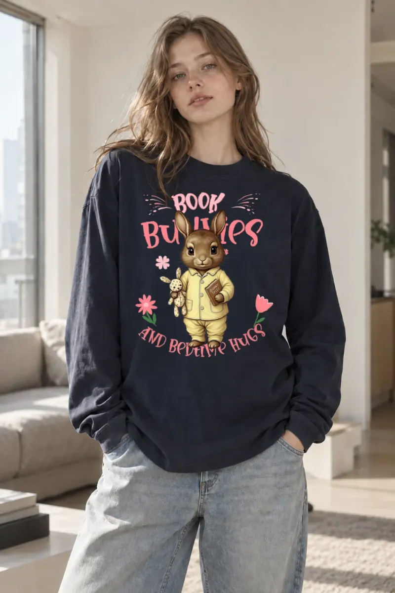 “Book Bunnies” Unisex Longsleeve T-shirt | Gildan 2400