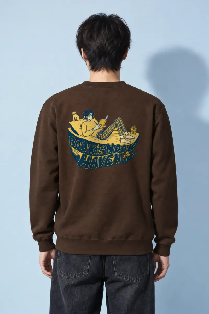 "Book Nook Haven" Heavy Blend Unisex Crewneck Sweatshirt