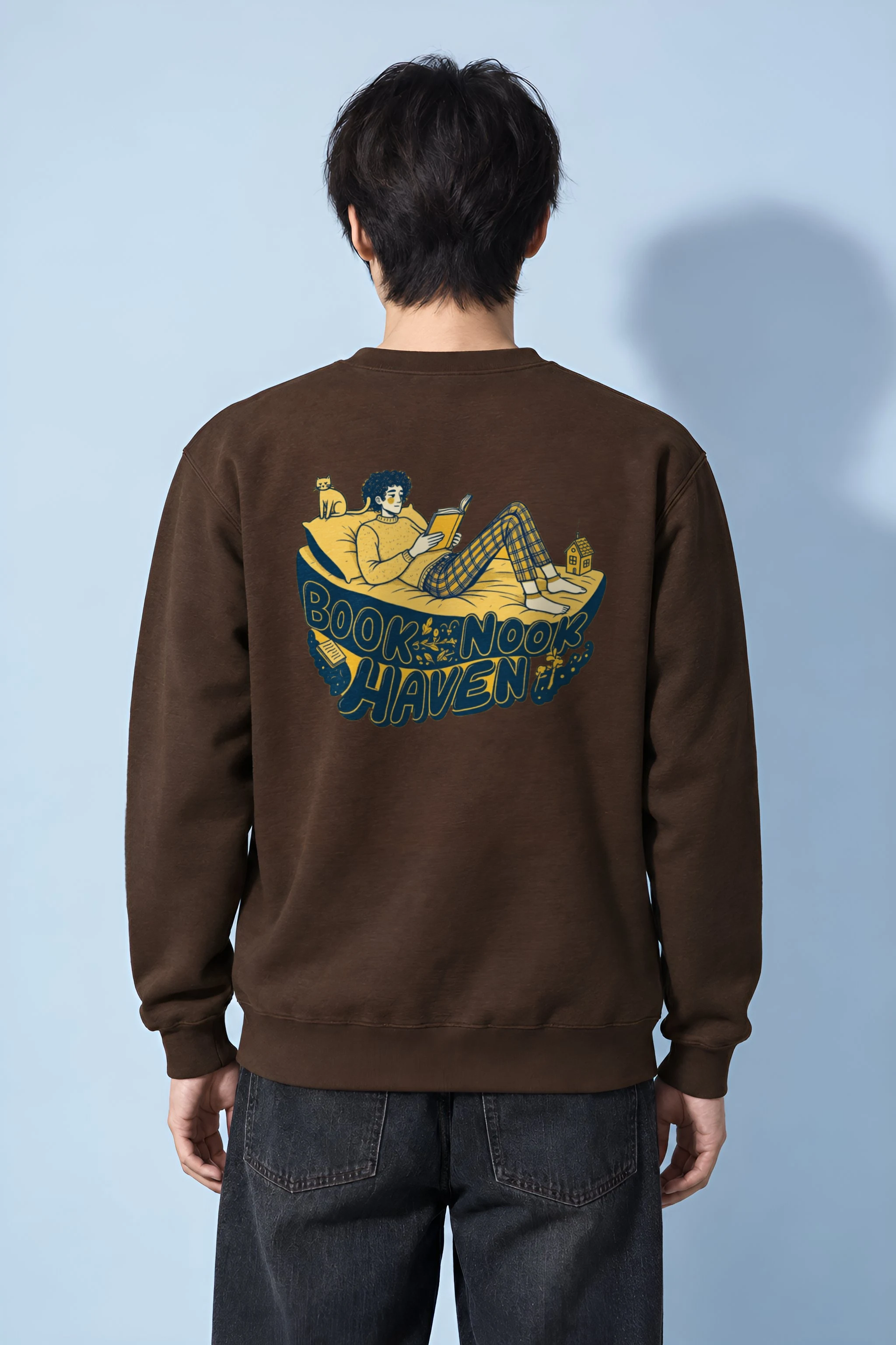 "Book Nook Haven" Heavy Blend Unisex Crewneck Sweatshirt