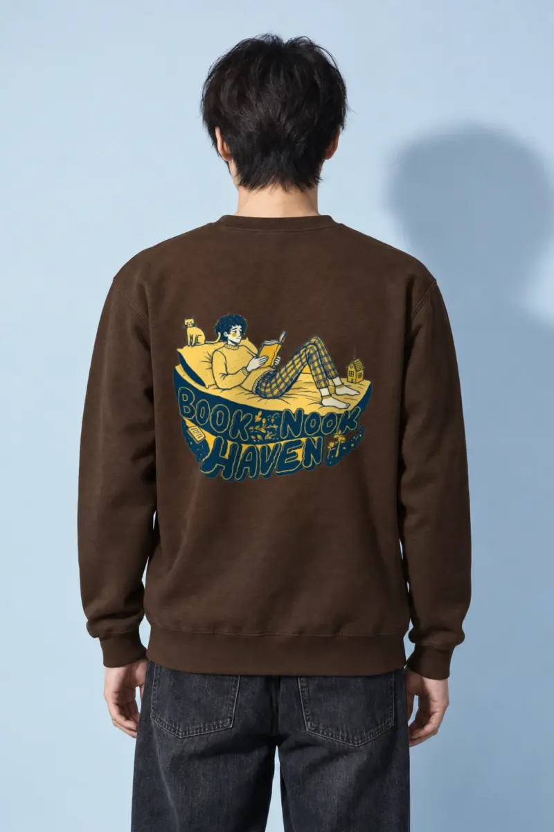 "Book Nook Haven" Heavy Blend Unisex Crewneck Sweatshirt