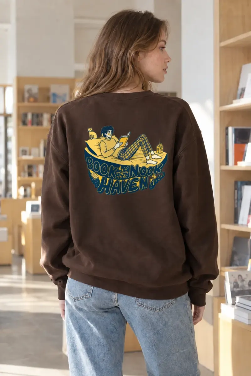 "Book Nook Haven" Heavy Blend Unisex Crewneck Sweatshirt