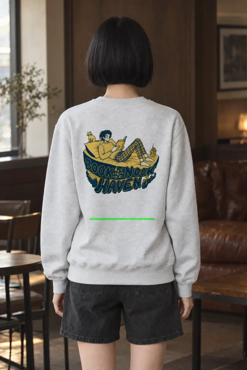 "Book Nook Haven" Heavy Blend Unisex Crewneck Sweatshirt | Gildan 18000