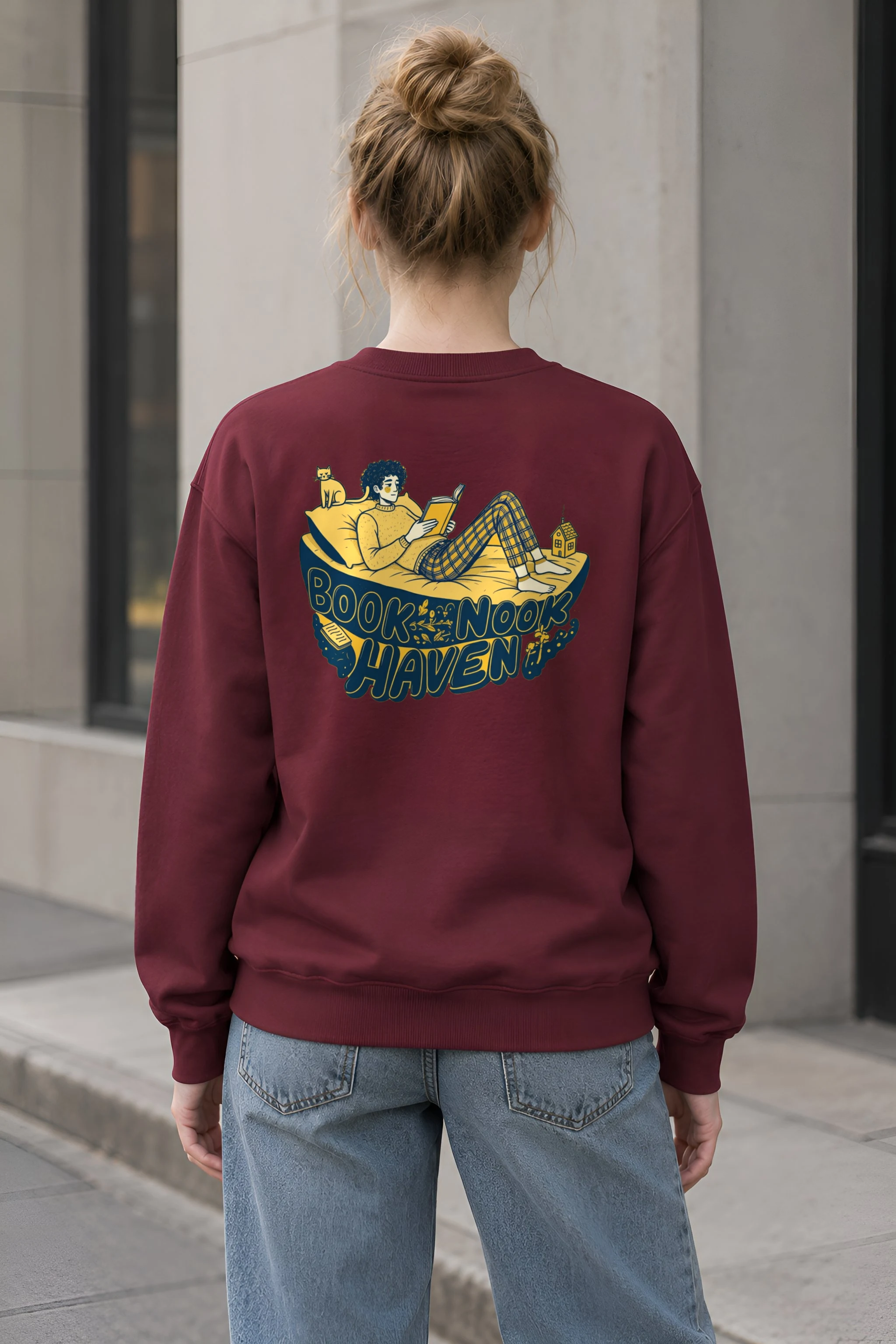 "Book Nook Haven" 1 Crewneck Sweatshirt