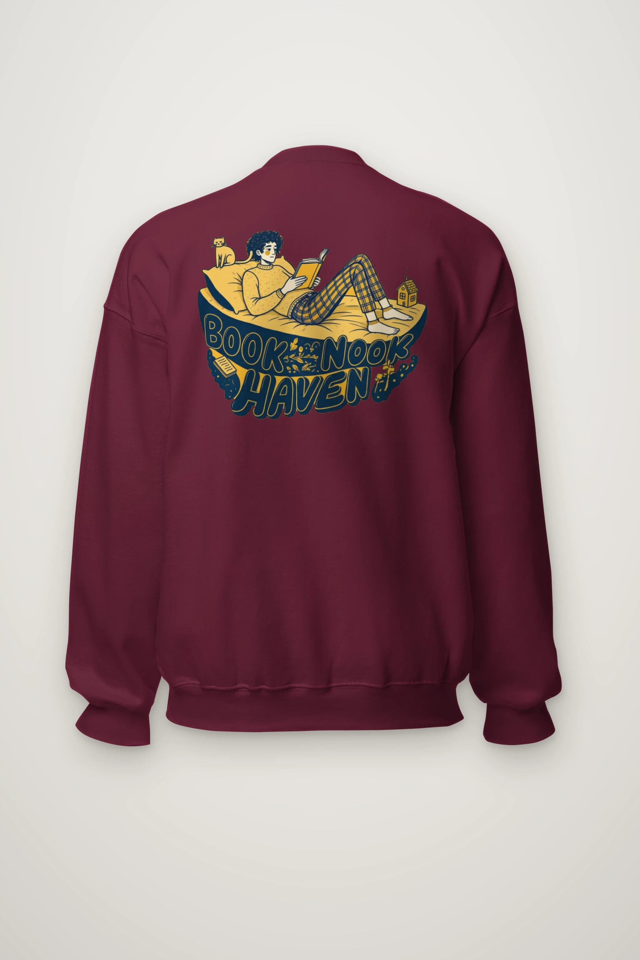 "Book Nook Haven" Heavy Blend Unisex Crewneck Sweatshirt