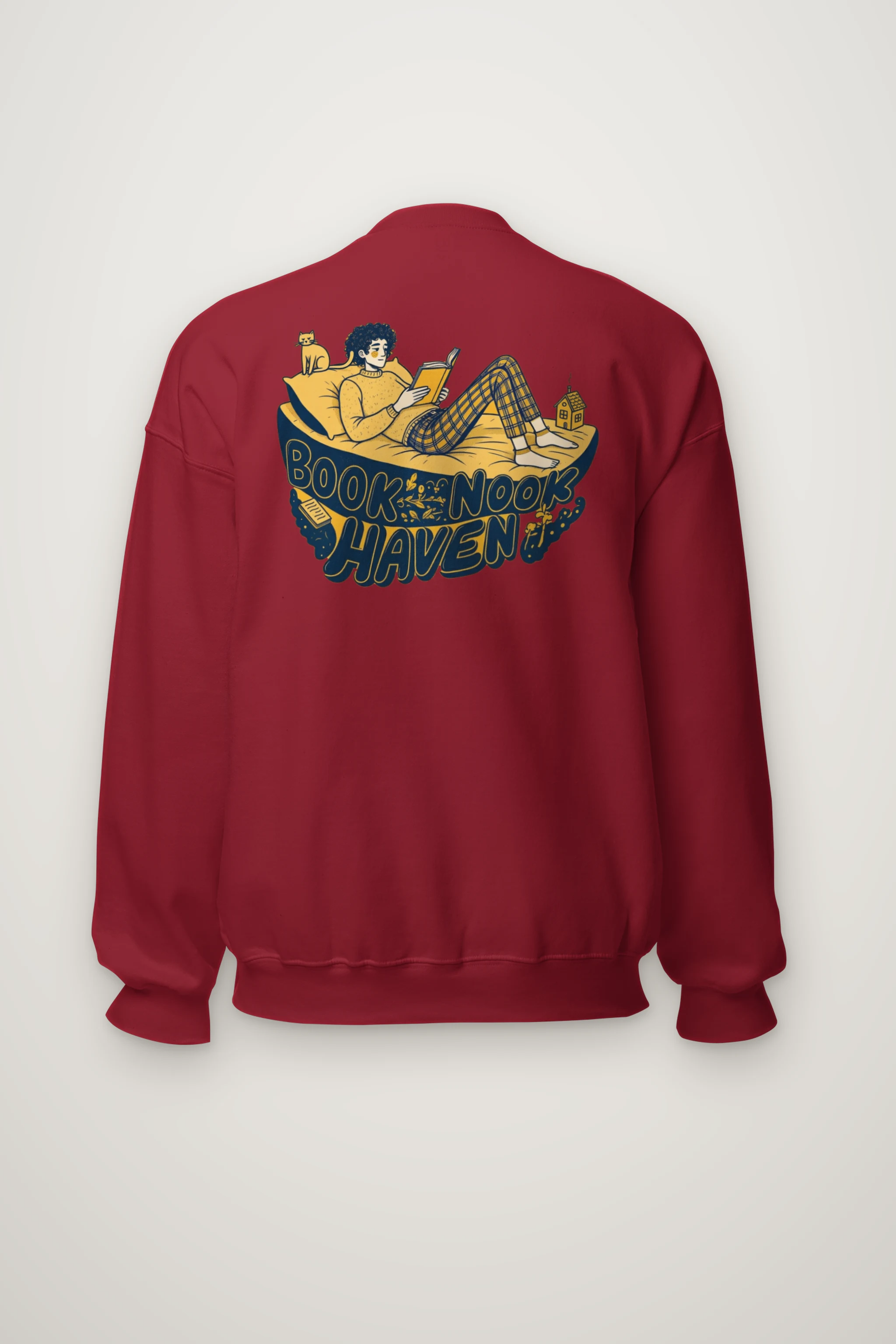 "Book Nook Haven" Heavy Blend Unisex Crewneck Sweatshirt