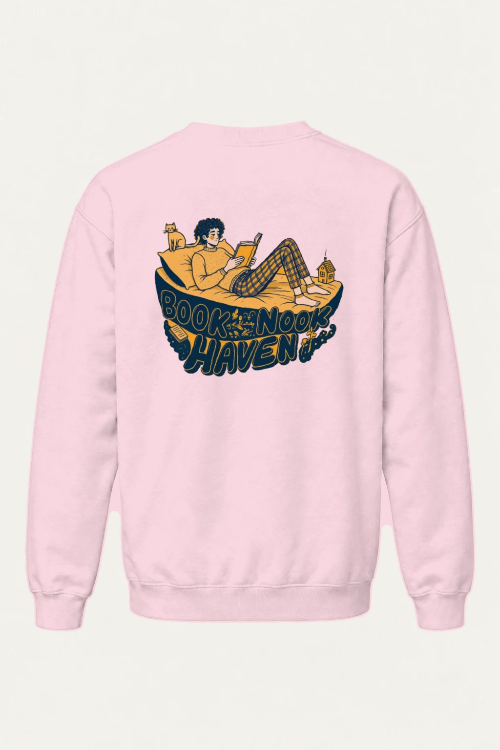"Book Nook Haven" Heavy Blend Unisex Crewneck Sweatshirt | Gildan 18000