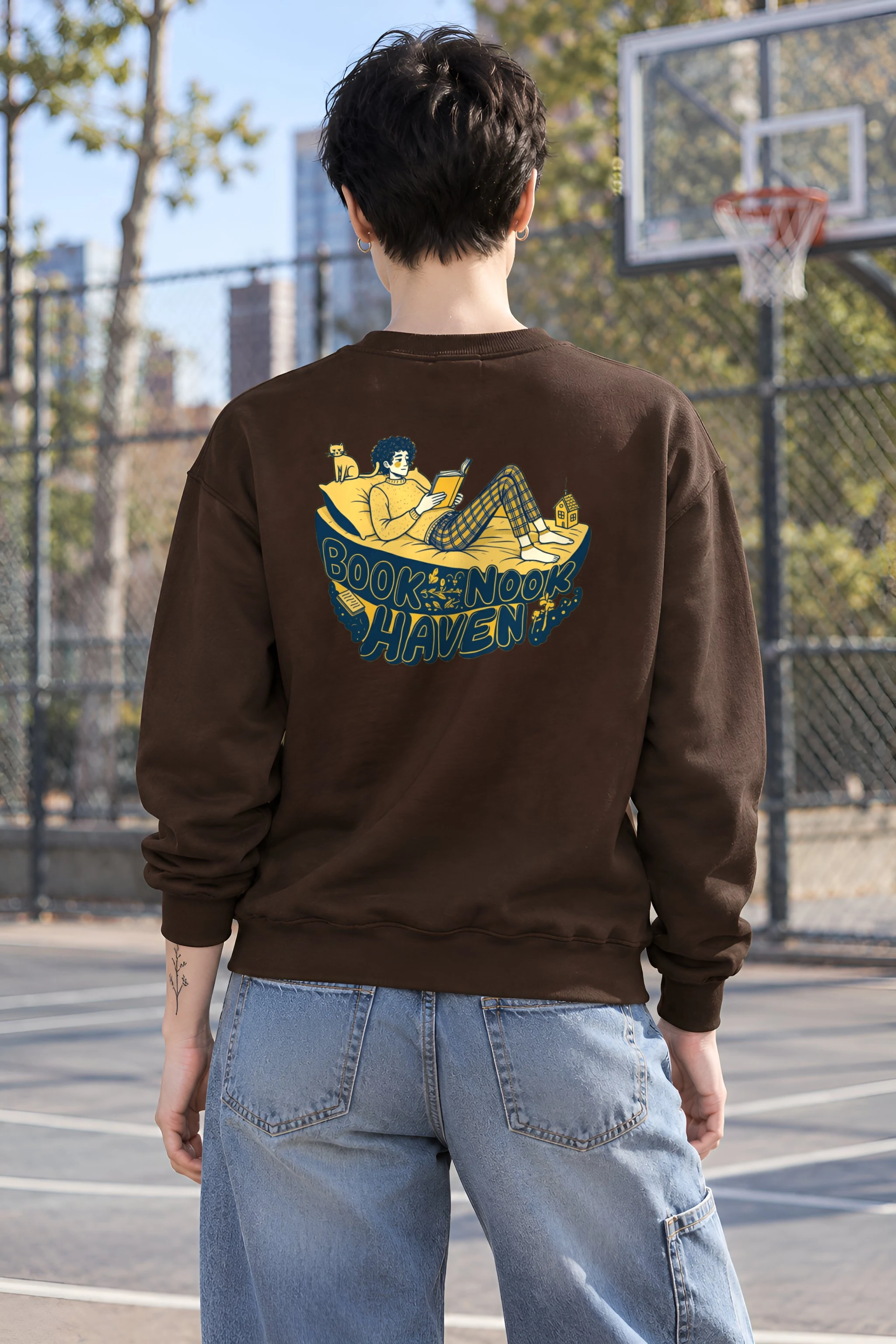 "Book Nook Haven" 1 Crewneck Sweatshirt