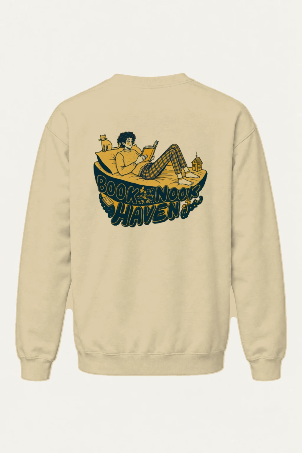 "Book Nook Haven" Heavy Blend Unisex Crewneck Sweatshirt | Gildan 18000