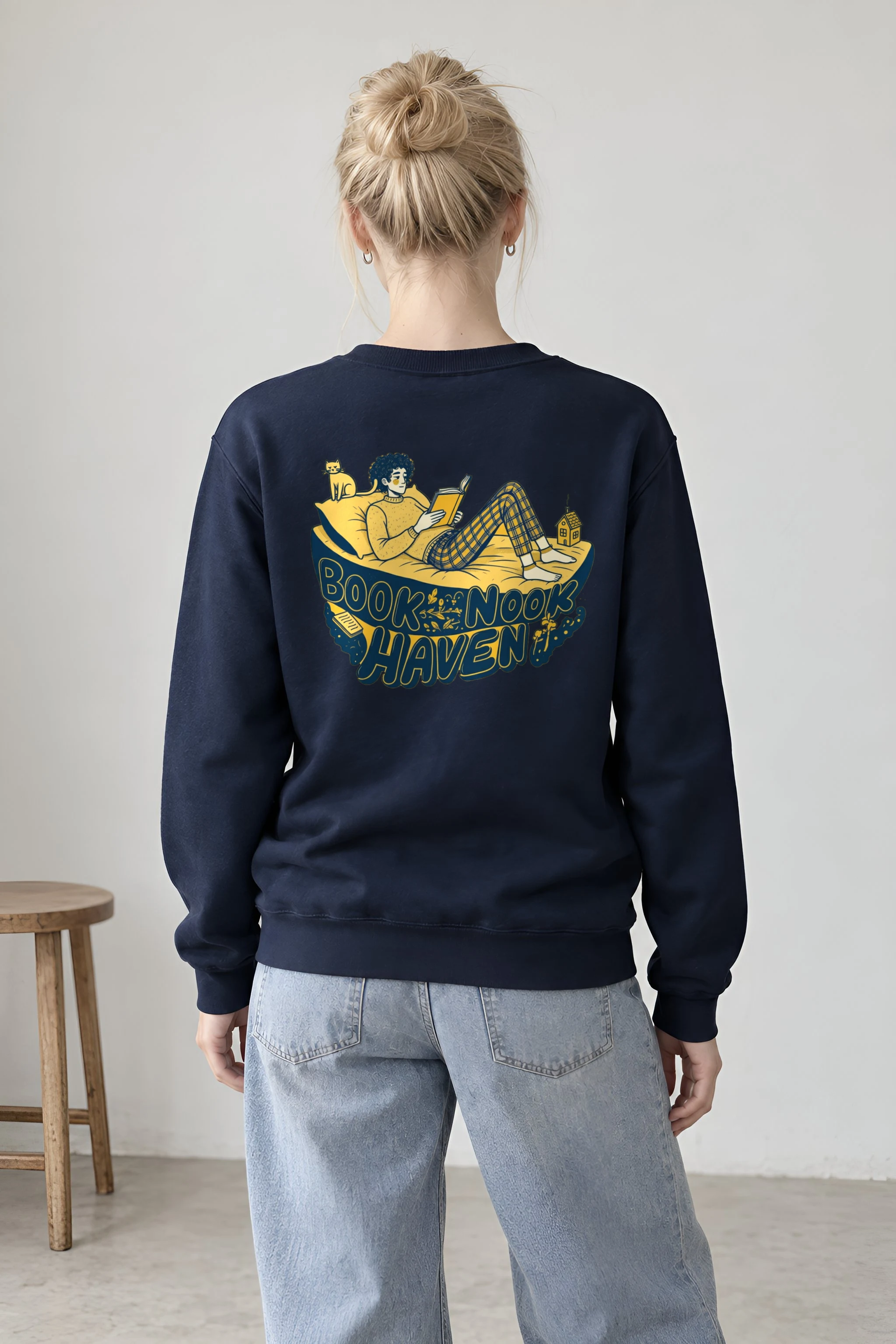 "Book Nook Haven" 1 Crewneck Sweatshirt