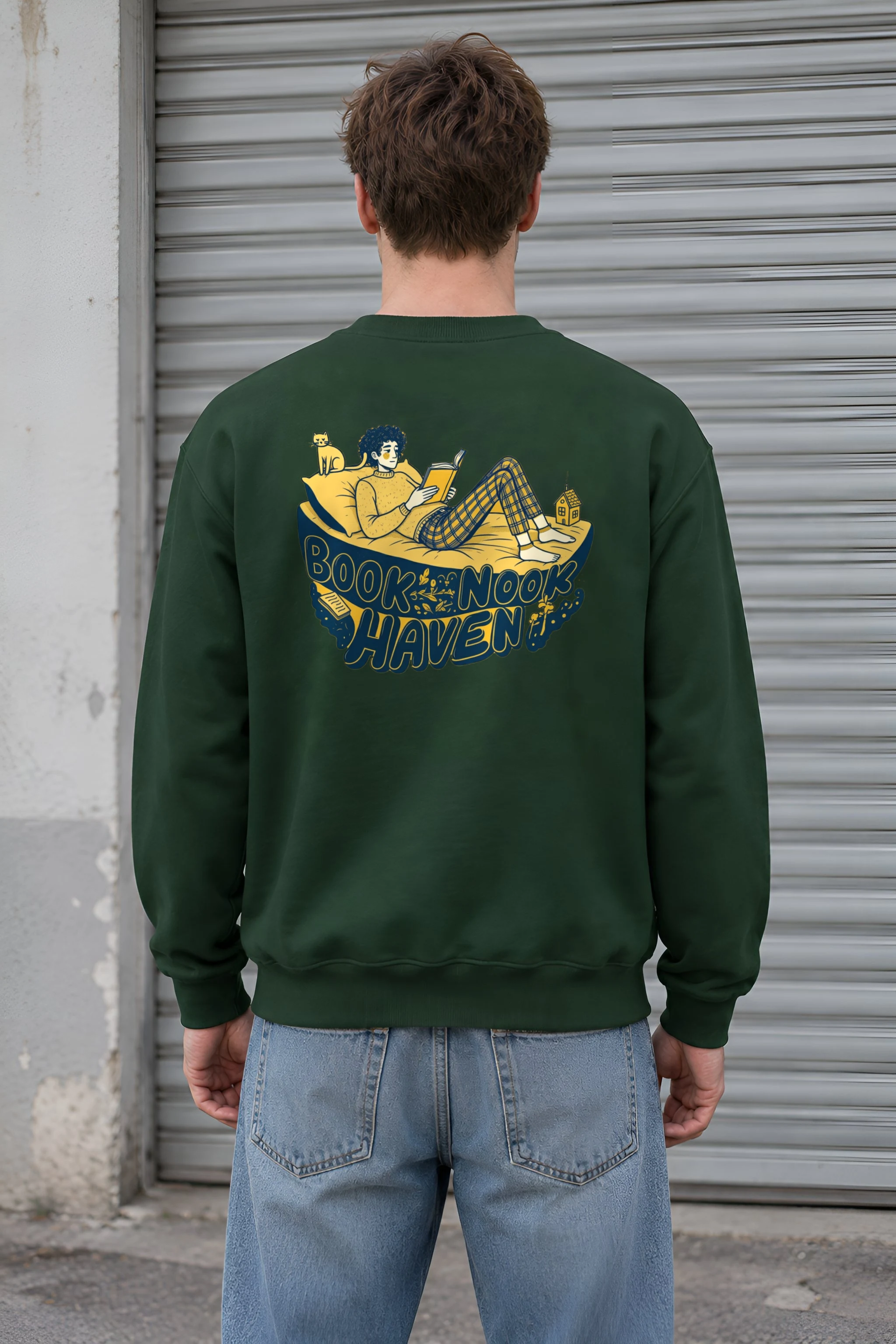 "Book Nook Haven" 1 Crewneck Sweatshirt