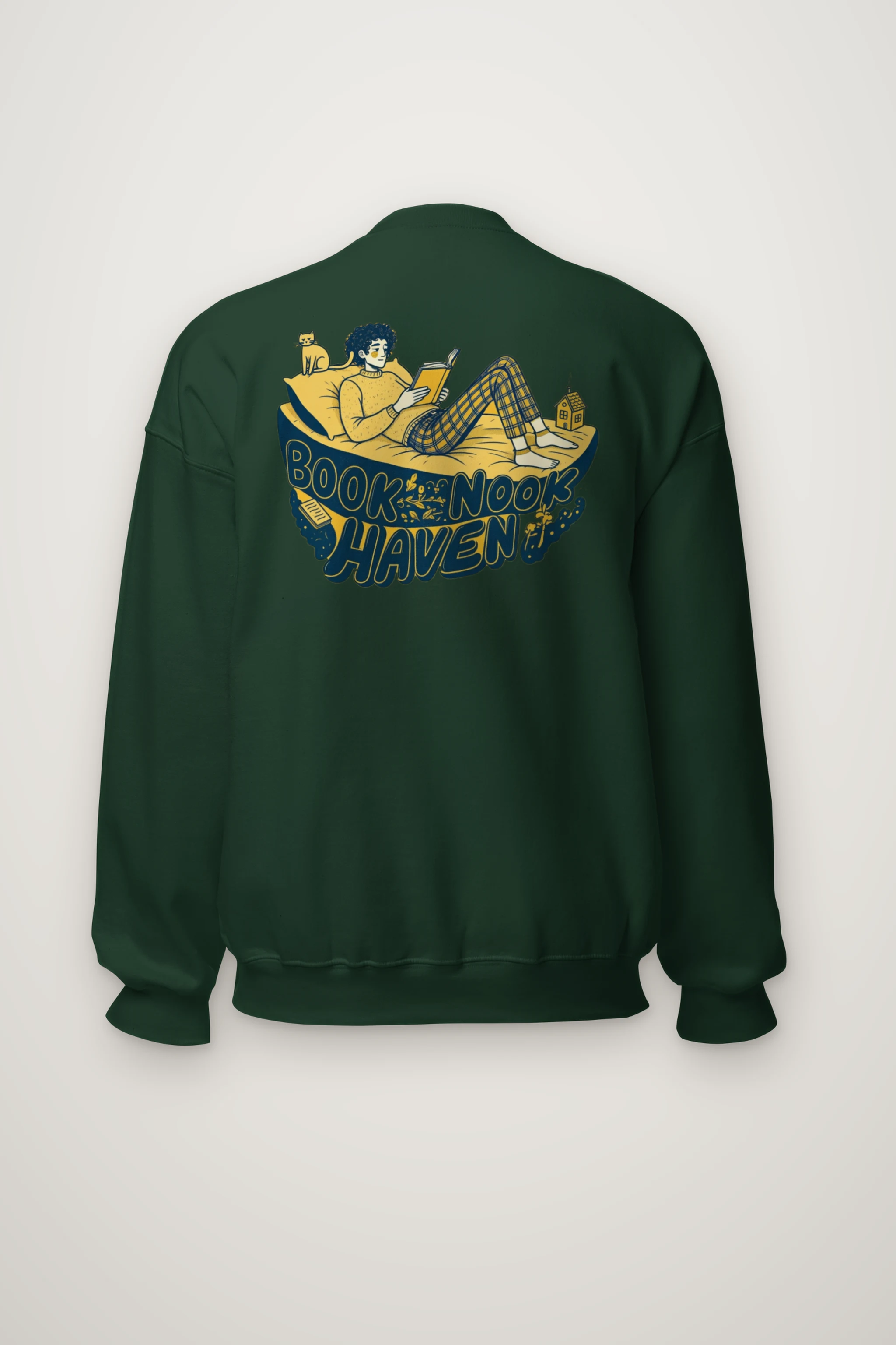 "Book Nook Haven" Heavy Blend Unisex Crewneck Sweatshirt