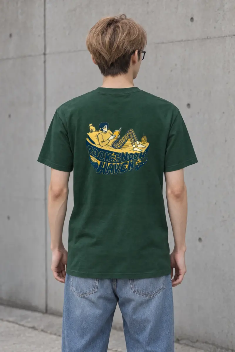 "Book Nook Haven" Heavyweight Unisex Crewneck T-shirt