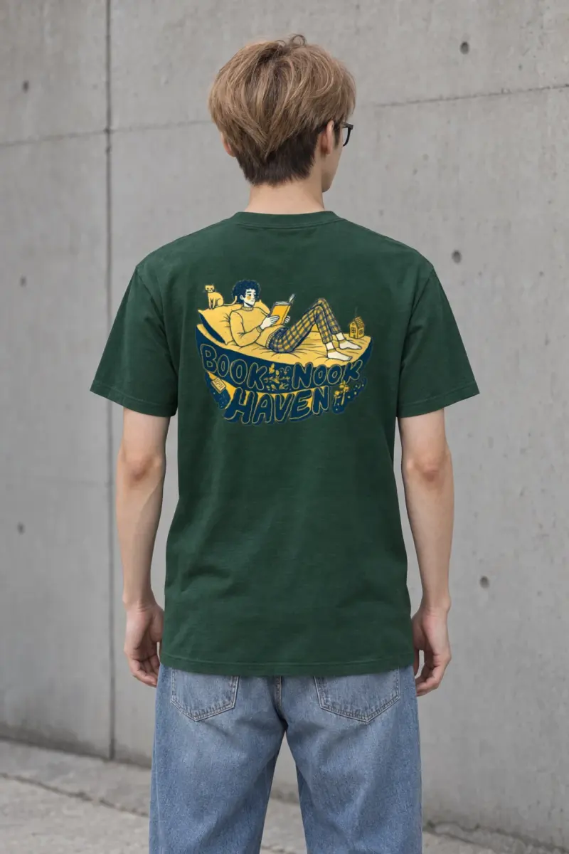"Book Nook Haven" Heavyweight Unisex Crewneck T-shirt