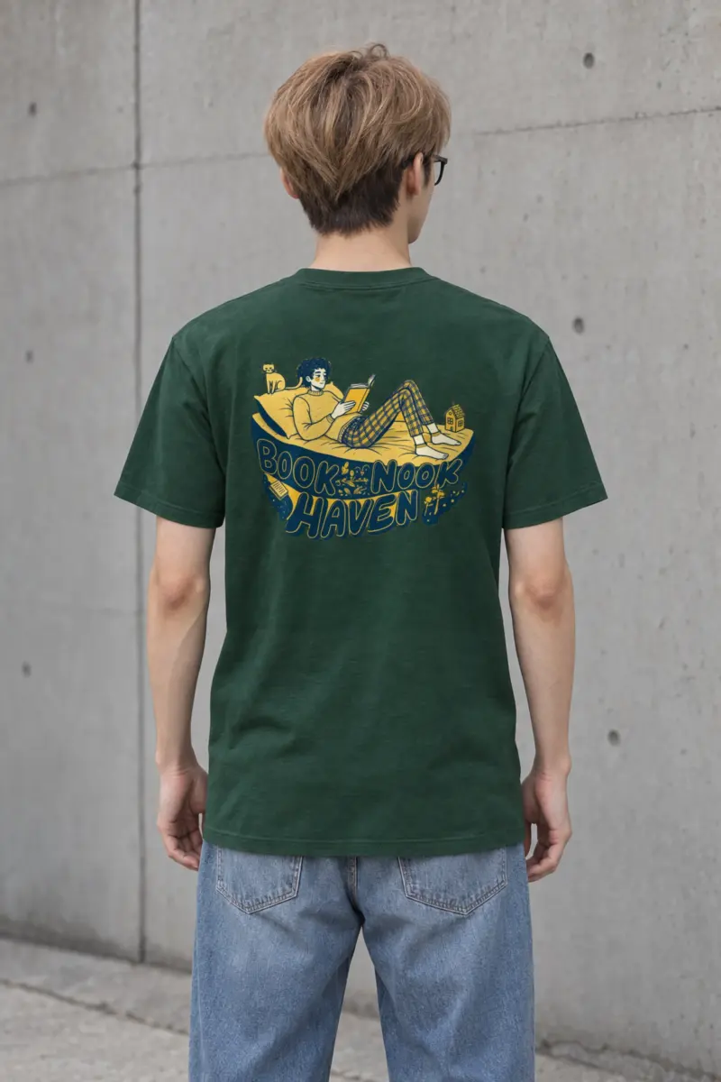 "Book Nook Haven" Heavyweight Unisex Crewneck T-shirt