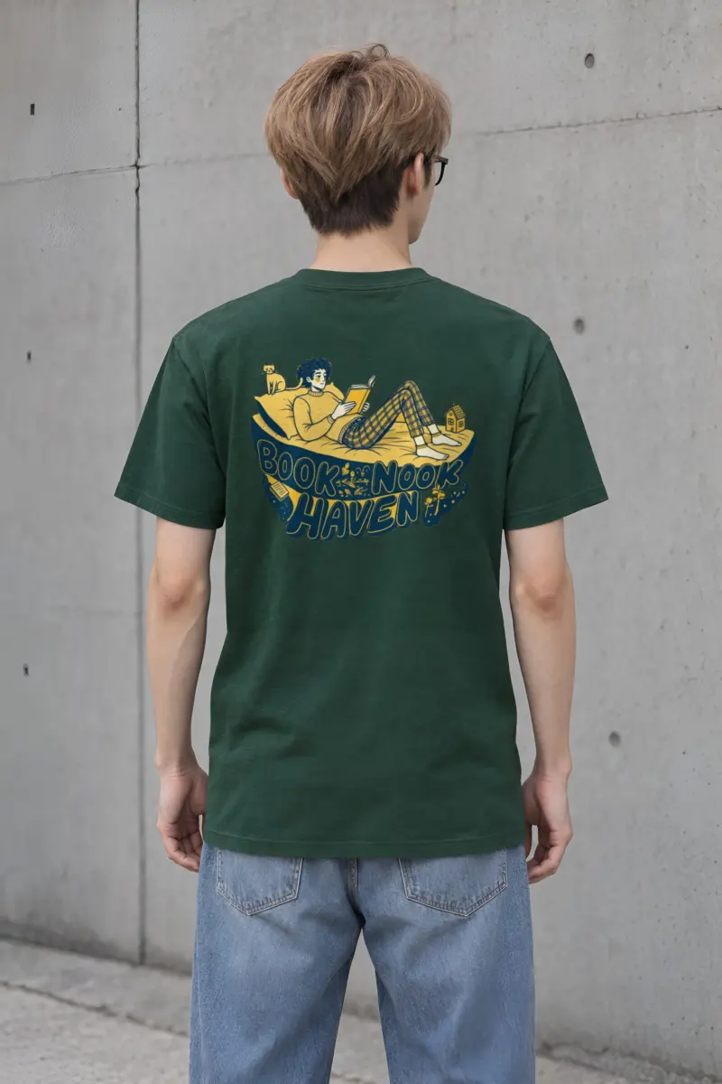 "Book Nook Haven" Heavyweight Unisex Crewneck T-shirt