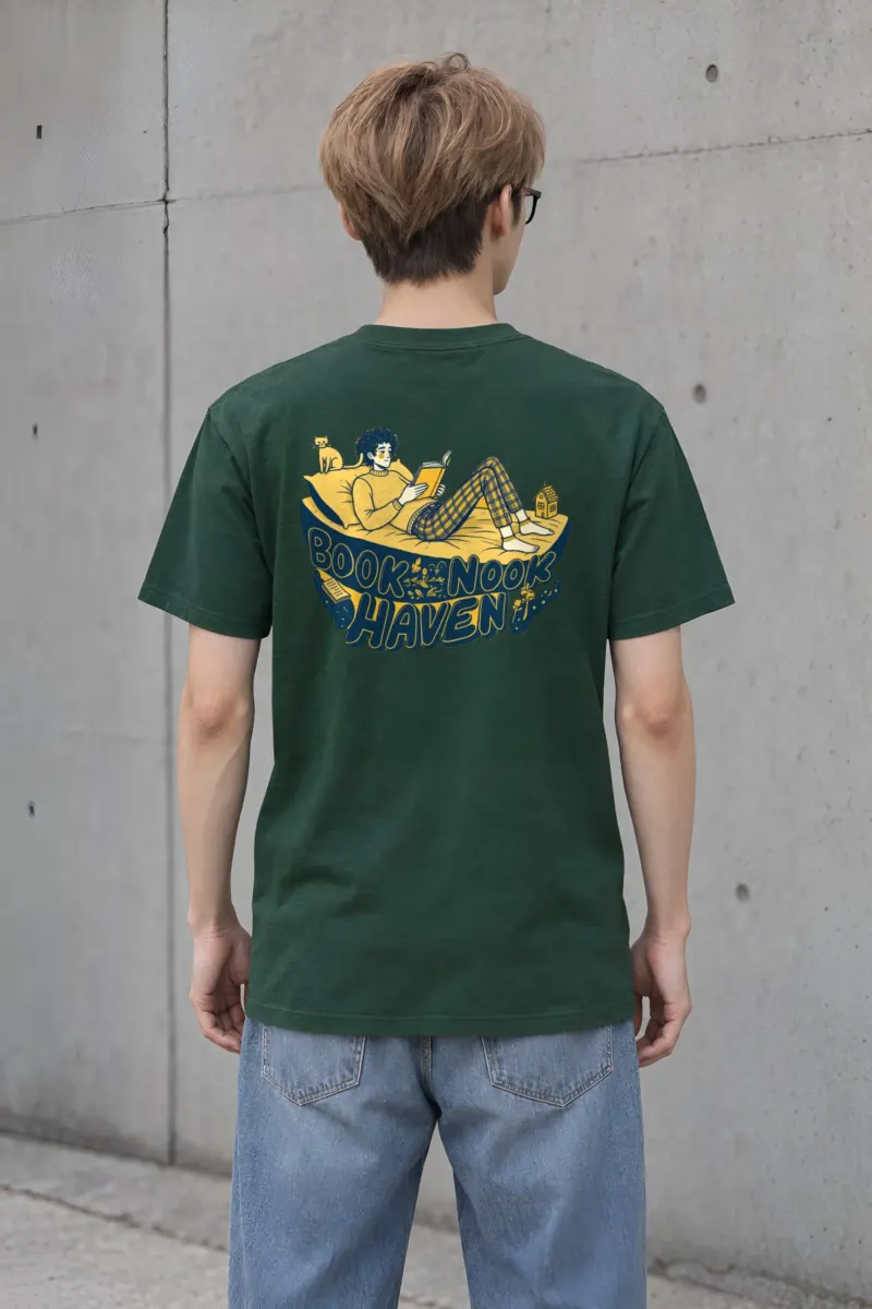 "Book Nook Haven" Heavyweight Unisex Crewneck T-shirt