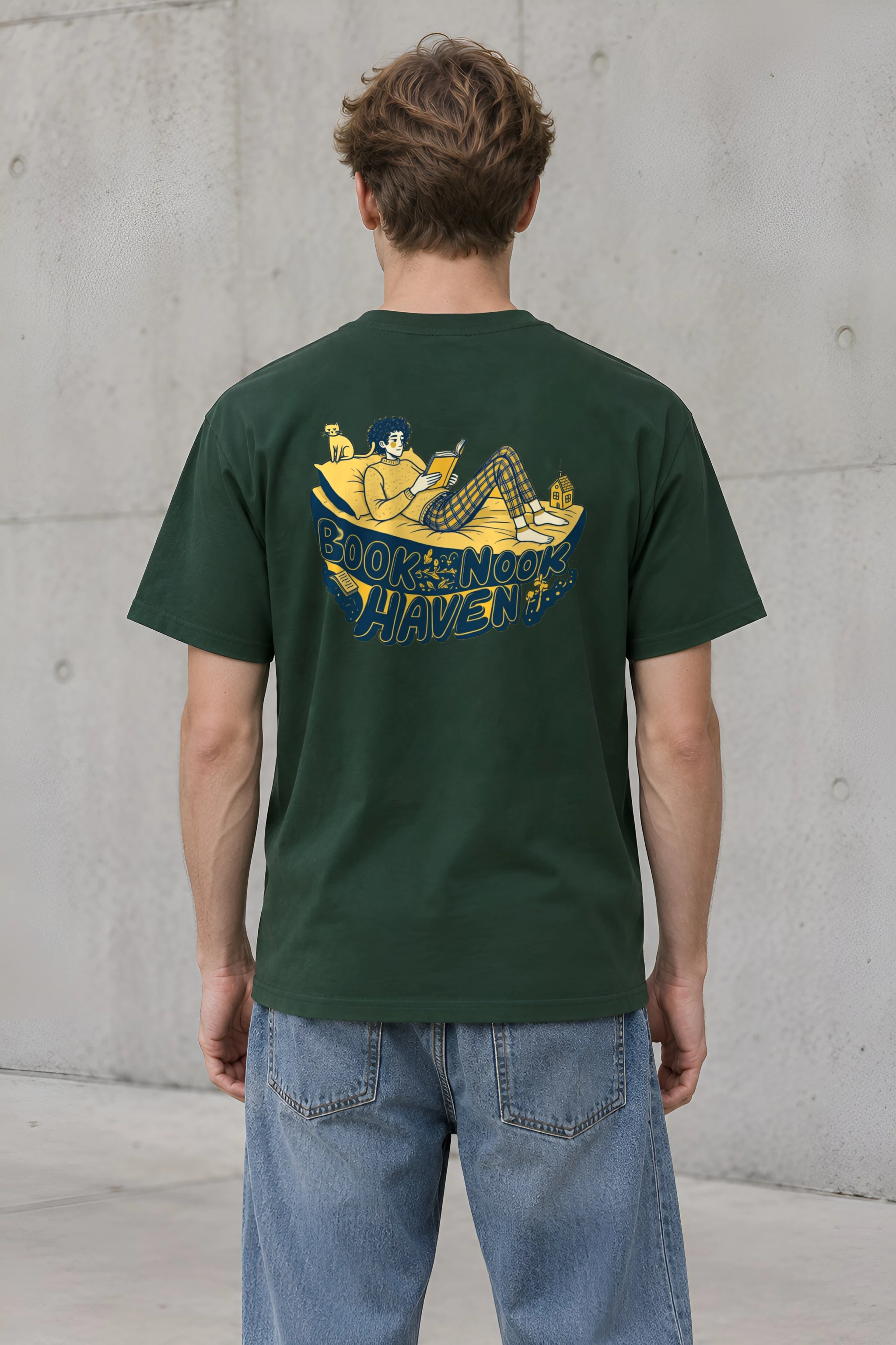 "Book Nook Haven" Heavyweight Unisex Crewneck T-shirt