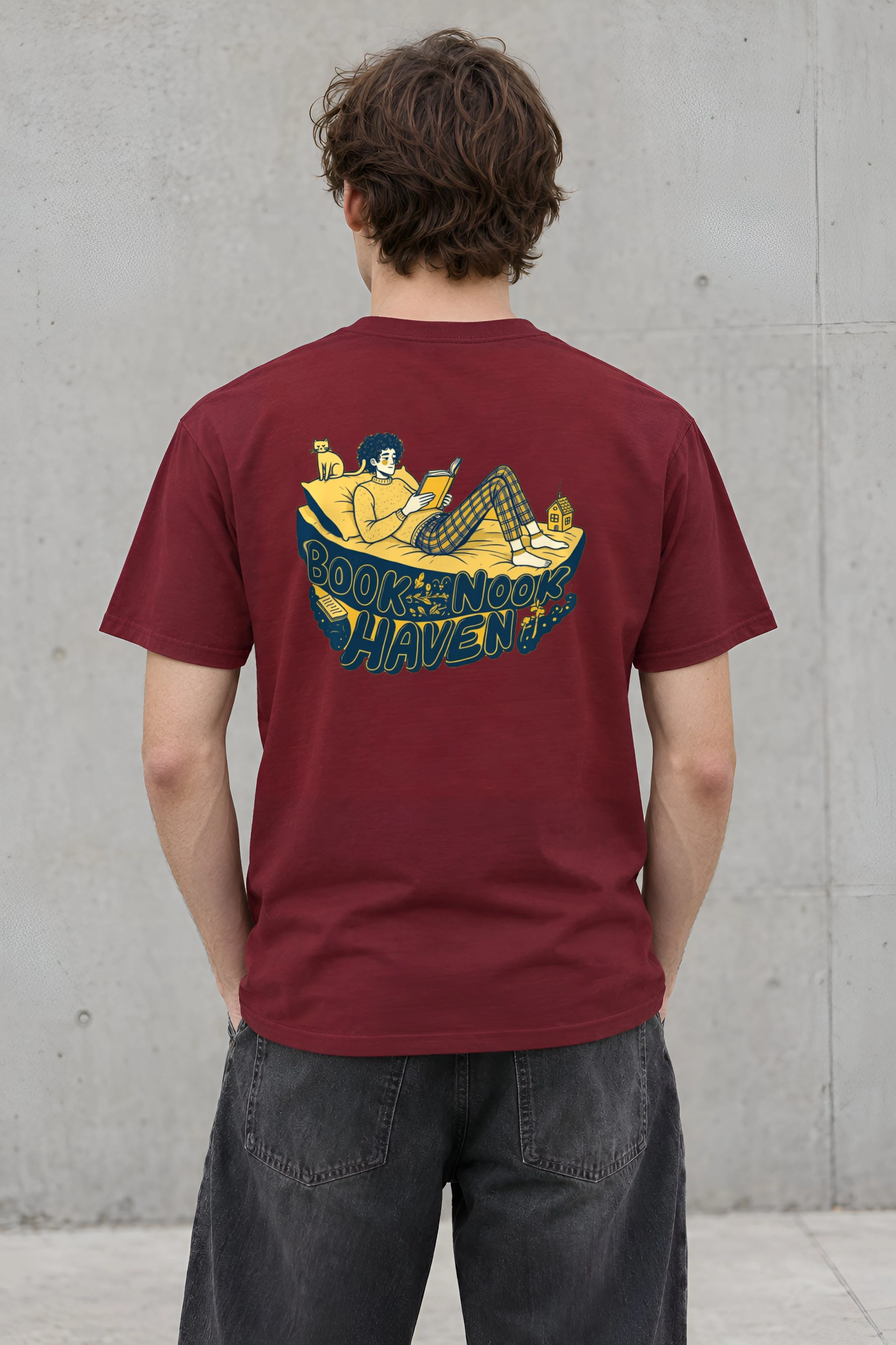 "Book Nook Haven" Heavyweight Unisex Crewneck T-shirt