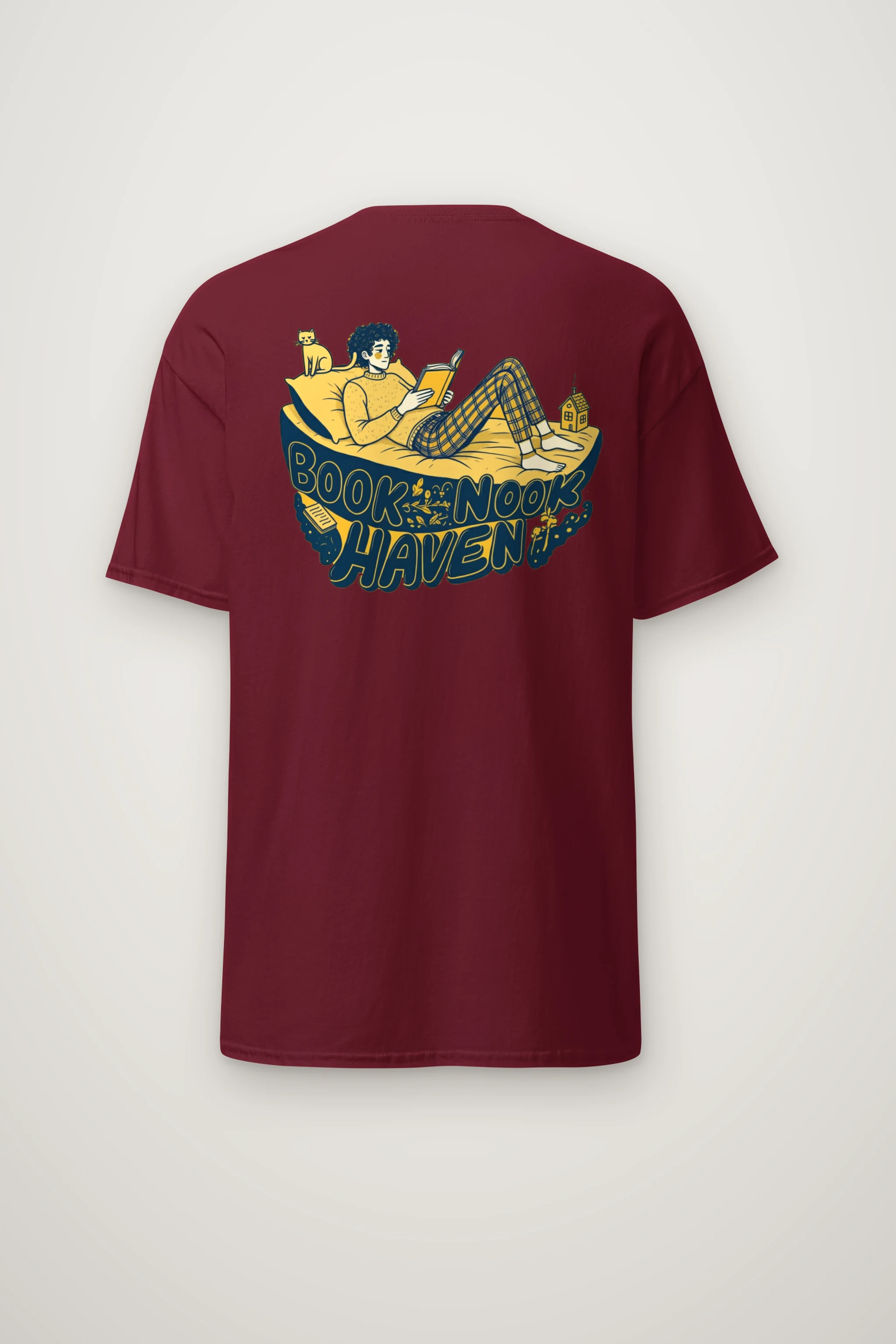 "Book Nook Haven" Heavyweight Unisex Crewneck T-shirt