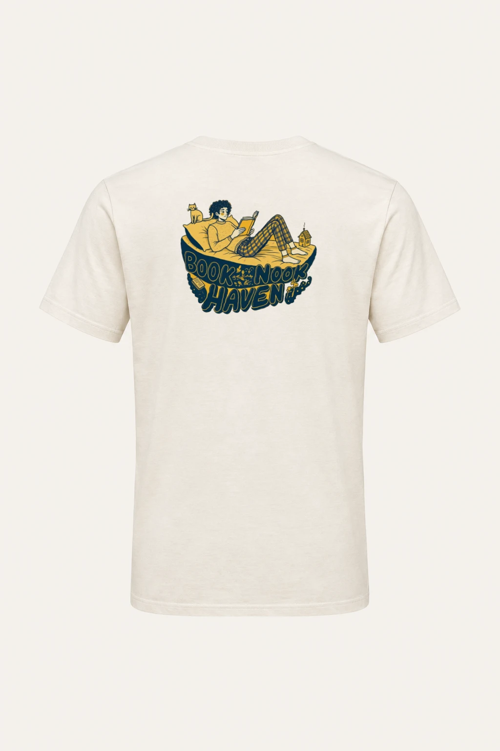 "Book Nook Haven" Heavyweight Unisex Crewneck T-shirt | Gildan 5000