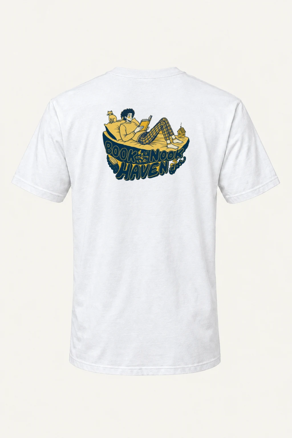 "Book Nook Haven" Heavyweight Unisex Crewneck T-shirt | Gildan 5000