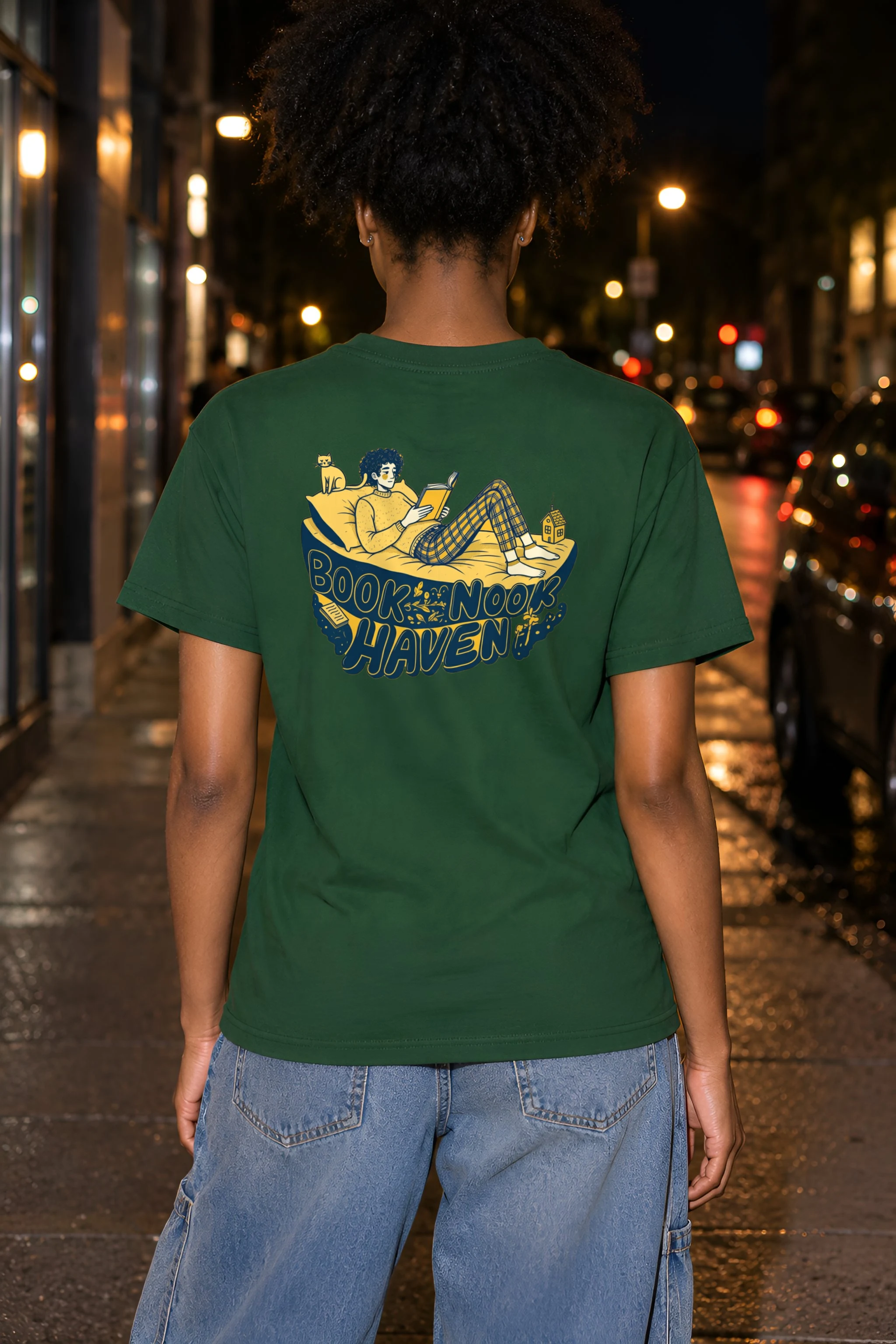 "Book Nook Haven" Heavyweight Unisex Crewneck T-shirt