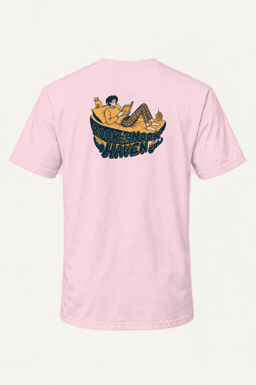 "Book Nook Haven" Heavyweight Unisex Crewneck T-shirt | Gildan 5000