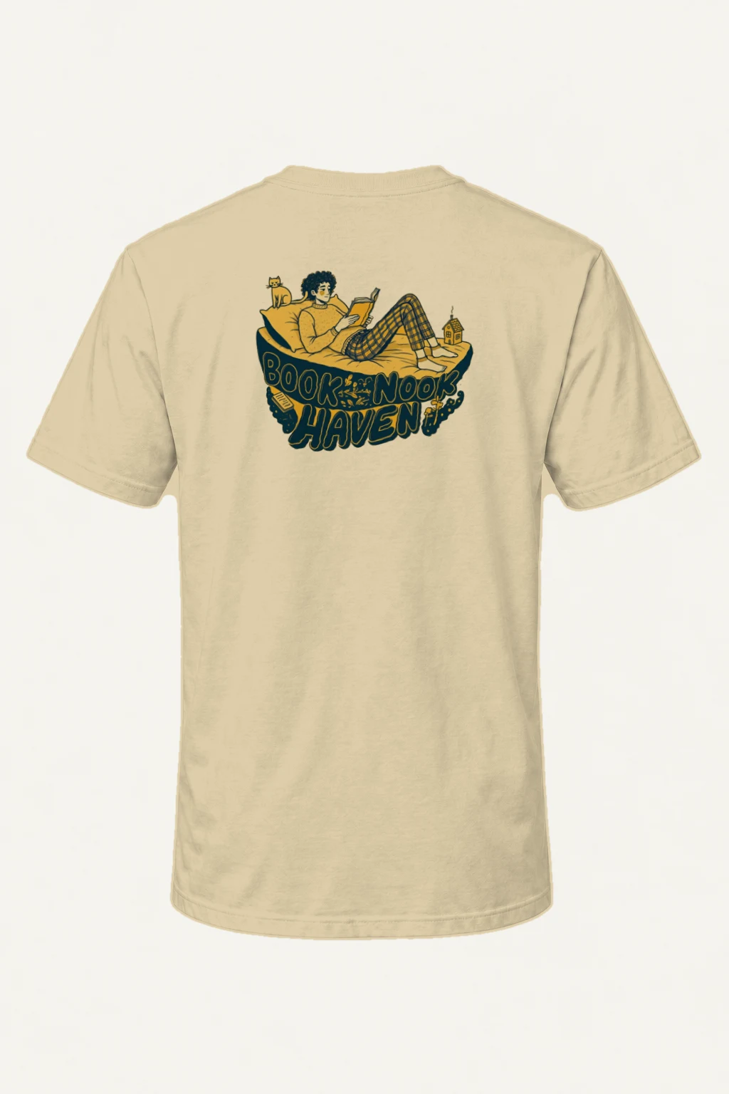 "Book Nook Haven" Heavyweight Unisex Crewneck T-shirt | Gildan 5000