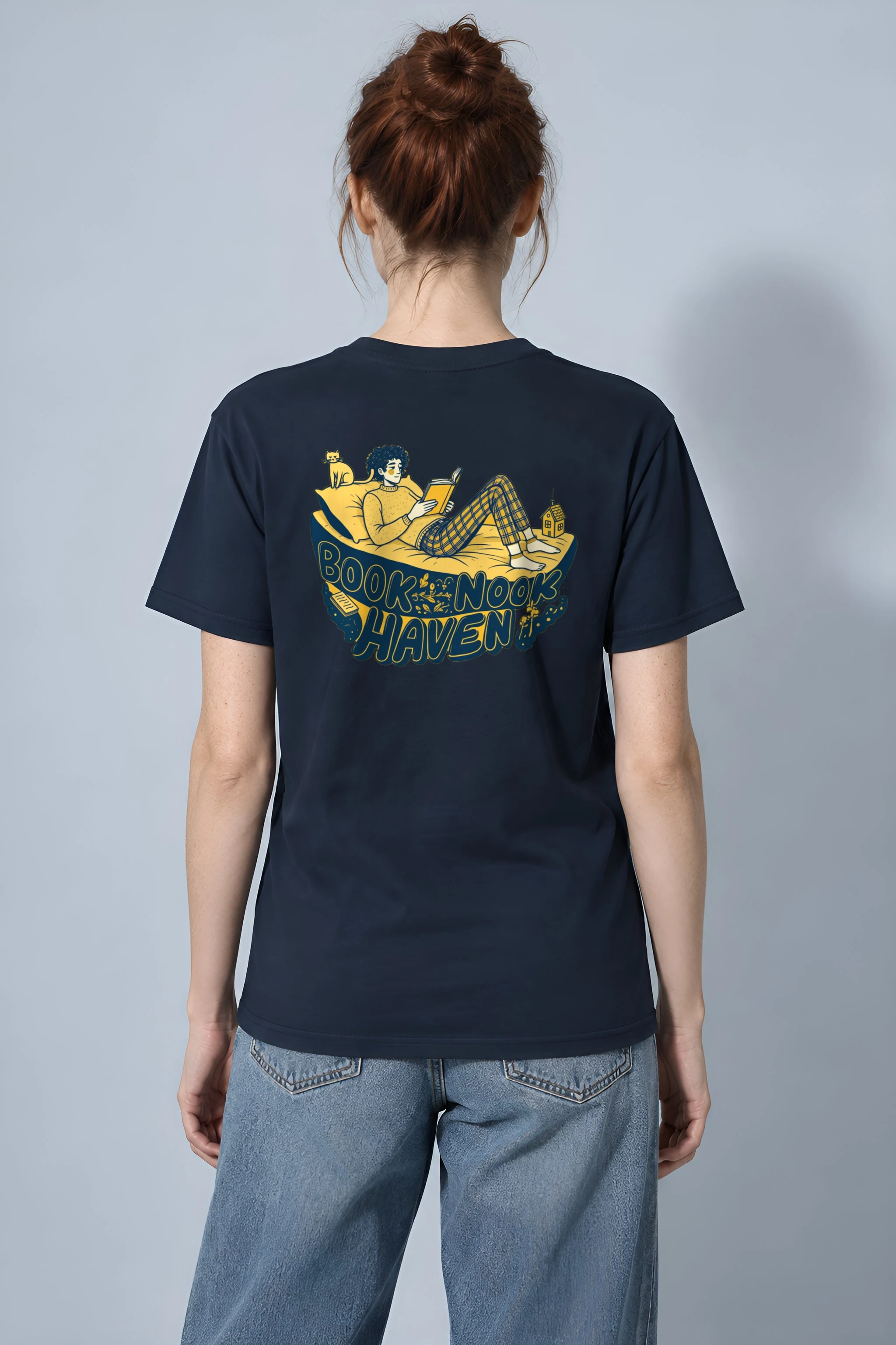 "Book Nook Haven" Heavyweight Unisex Crewneck T-shirt