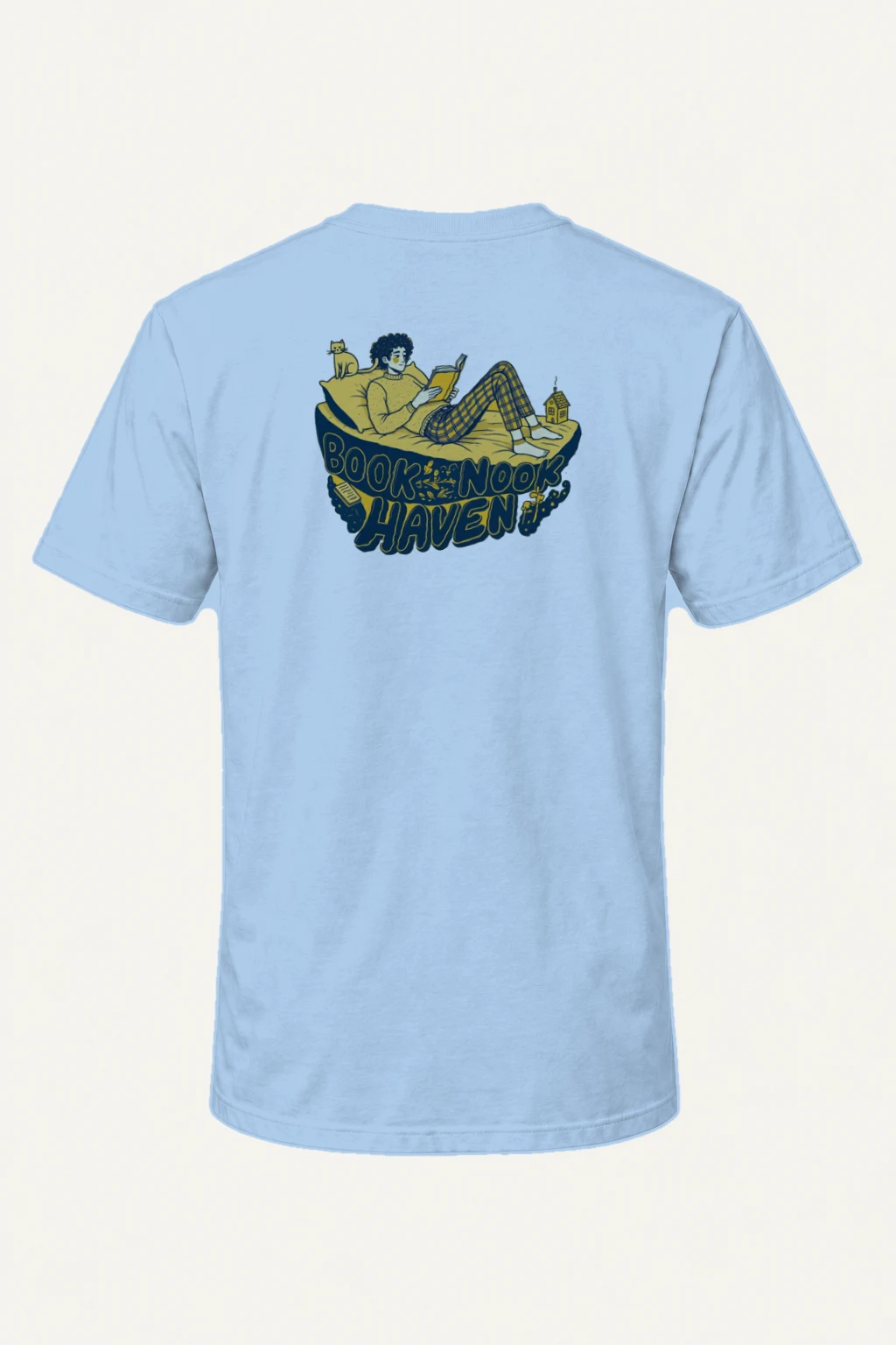 "Book Nook Haven" Heavyweight Unisex Crewneck T-shirt | Gildan 5000