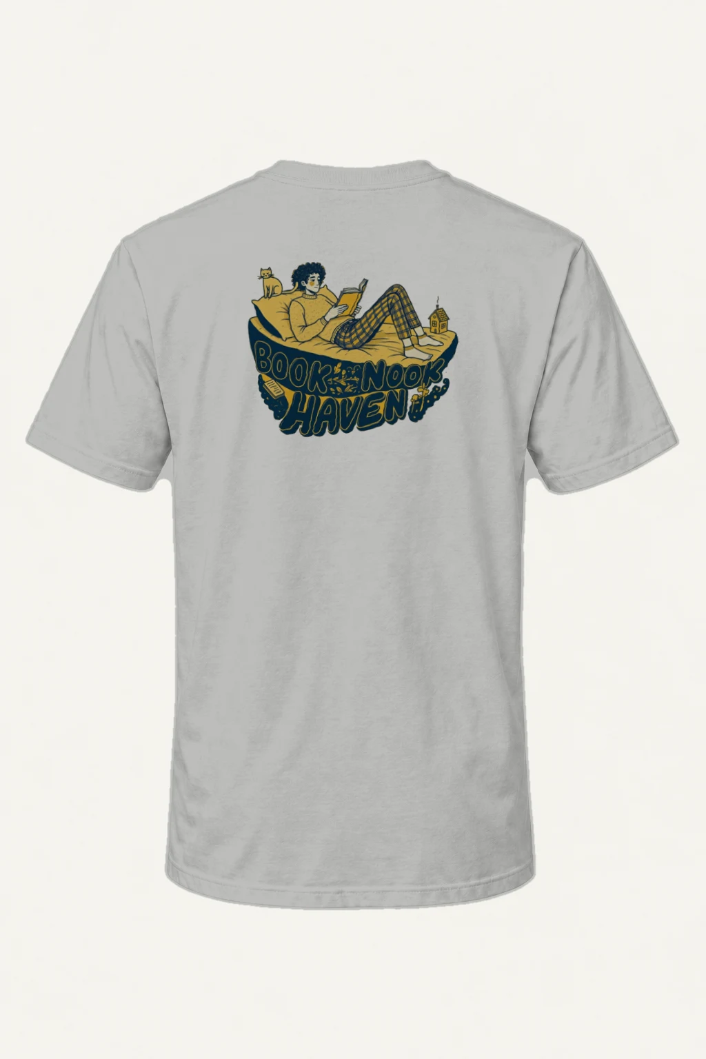 "Book Nook Haven" Heavyweight Unisex Crewneck T-shirt | Gildan 5000