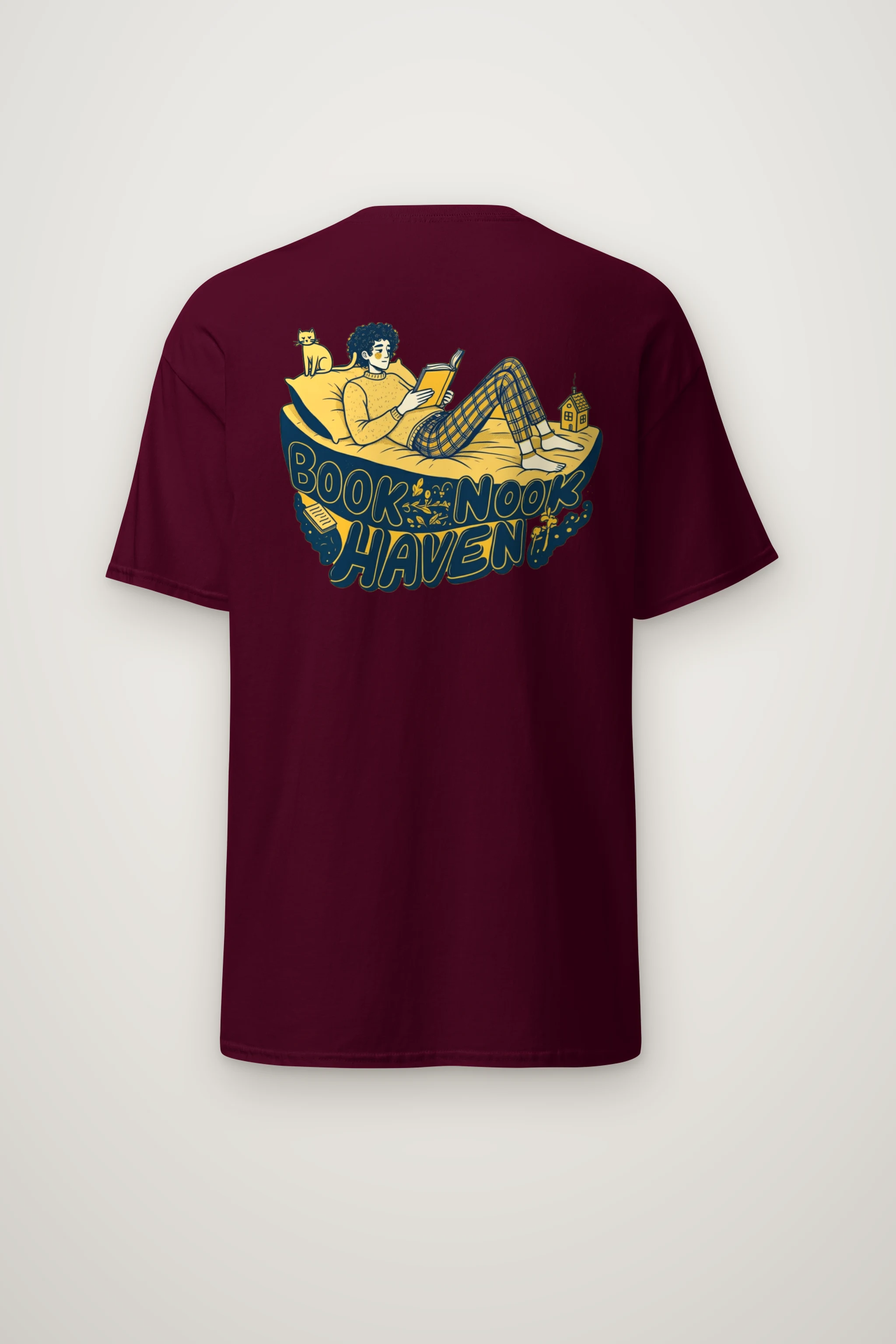 "Book Nook Haven" Heavyweight Unisex Crewneck T-shirt
